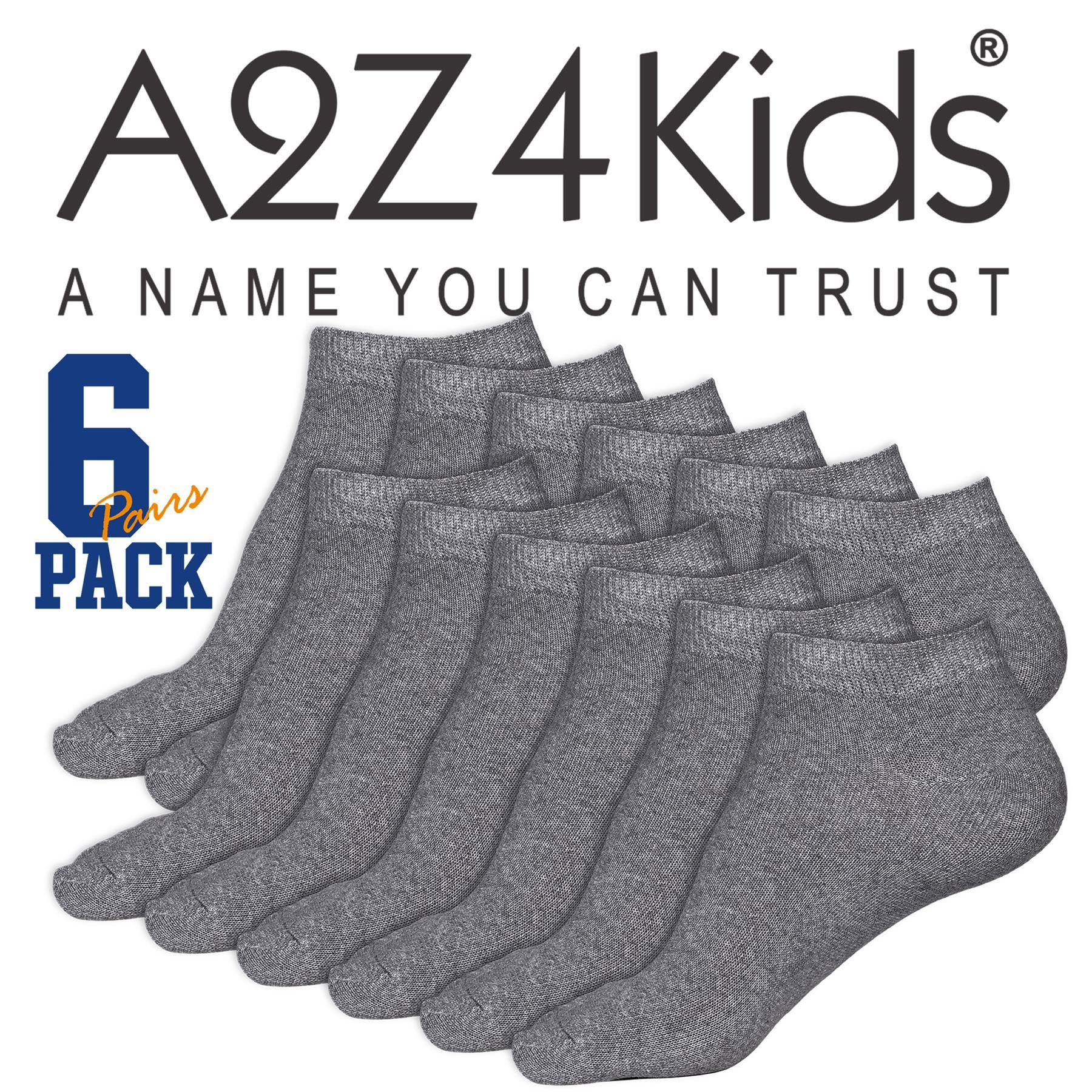 A2Z 4 Kids Girls Boys 12 Pack Plain Trainer No Show Socks Cotton School Socks - Picture 10 of 25