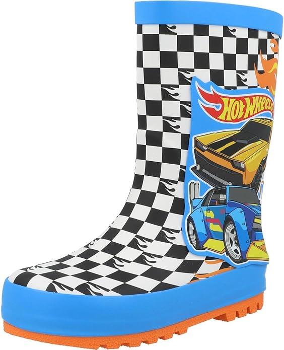 Hot Wheels Boys Wellington Boots Waterproof Kids Wellies with Non Slip Soles - Picture 4 of 7