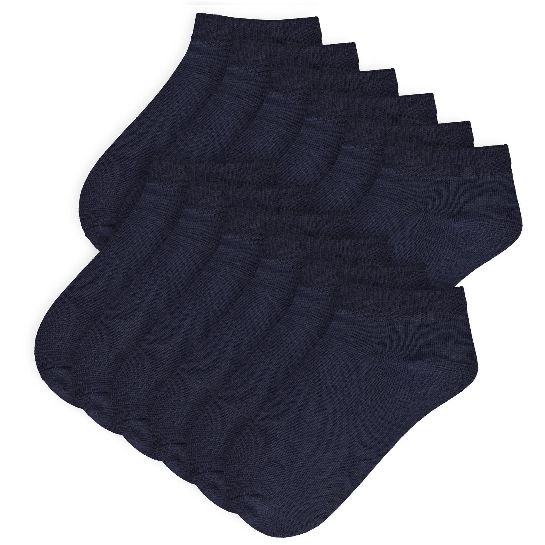 A2Z 4 Kids Girls Boys 12 Pack Plain Trainer No Show Socks Cotton School Socks - Picture 15 of 25
