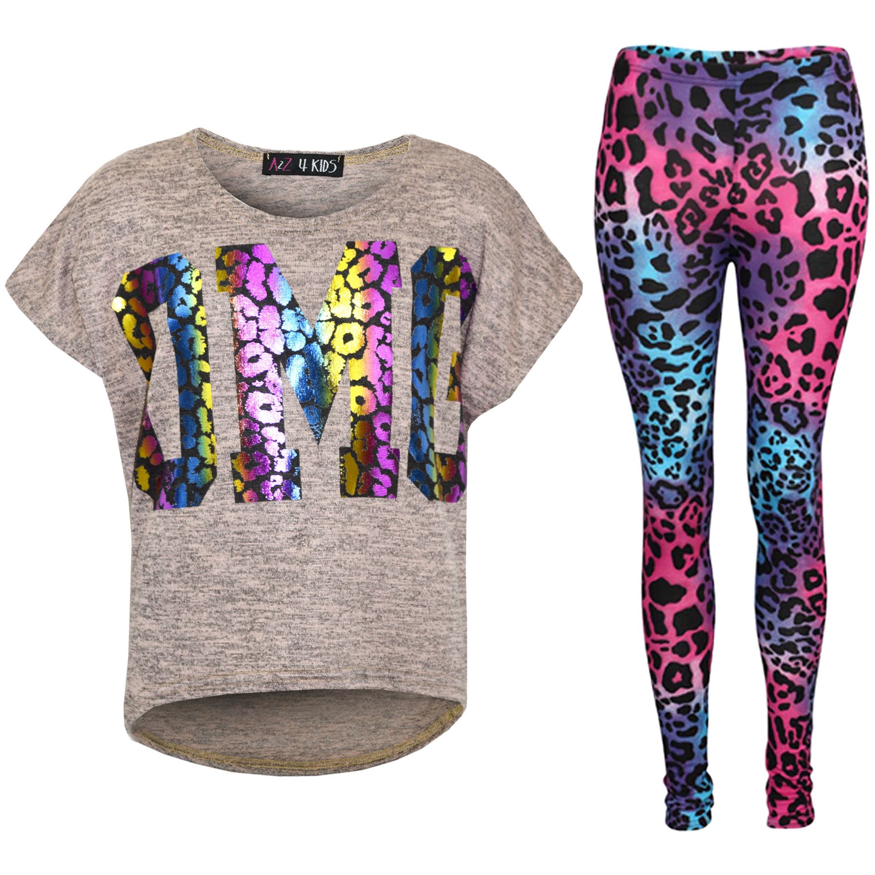 A2Z 4 Kids Girls Flawless Trendy Top Look Leopard Leggings