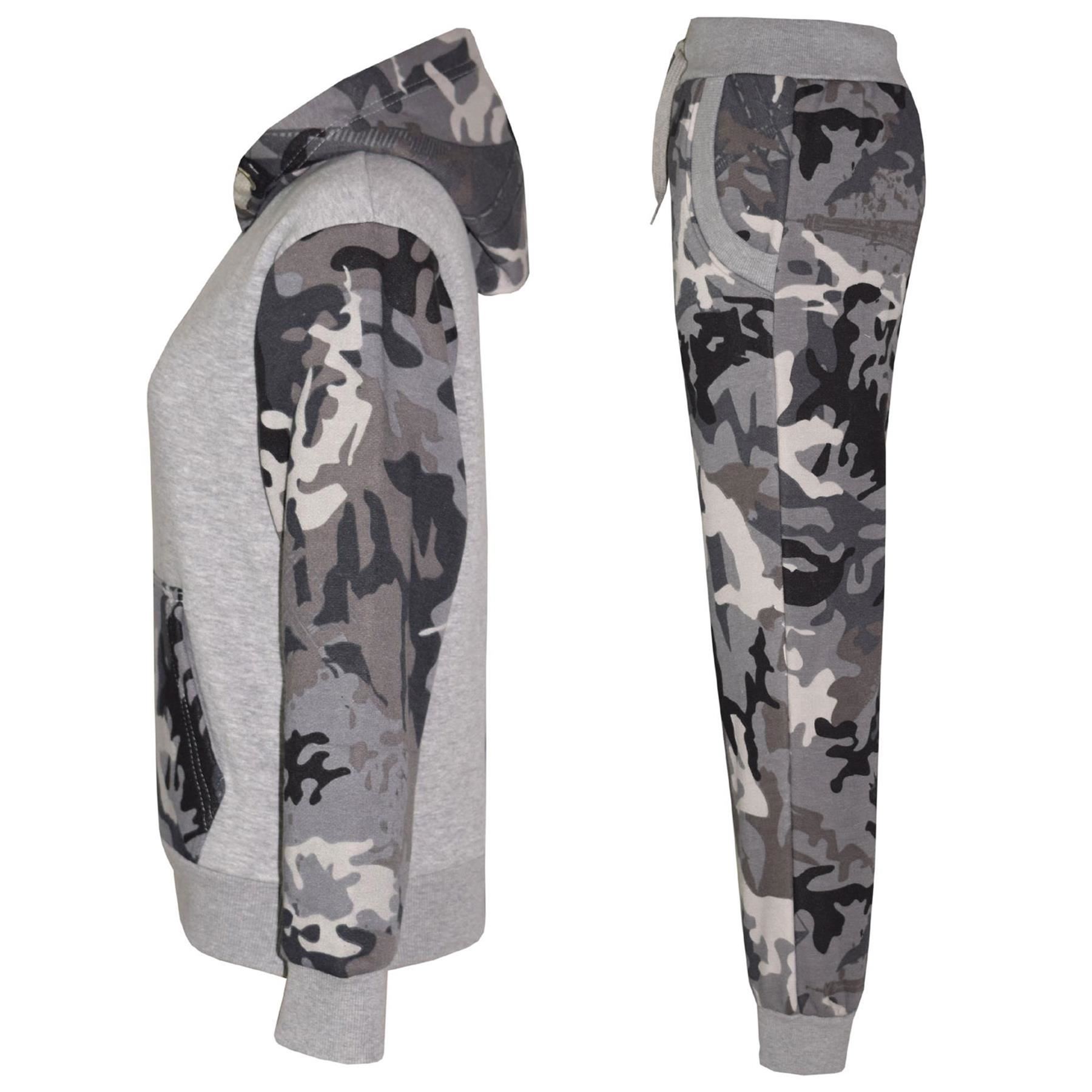 A2Z 4 Kids Boys Girls Tracksuit Camouflag Contrast Grey Hoodie Jogger Outfit Set - Produktbild 6