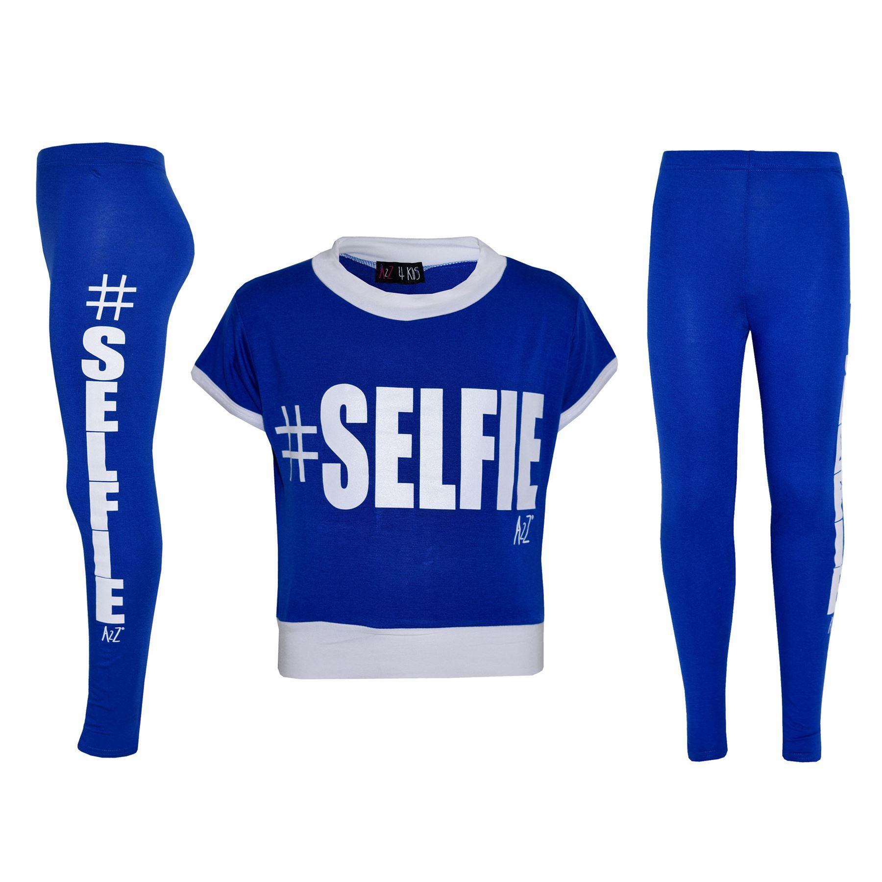 A2z 4 Kids Girls Selfie Outfit Trendy Crop Top Leggings | Seychelles