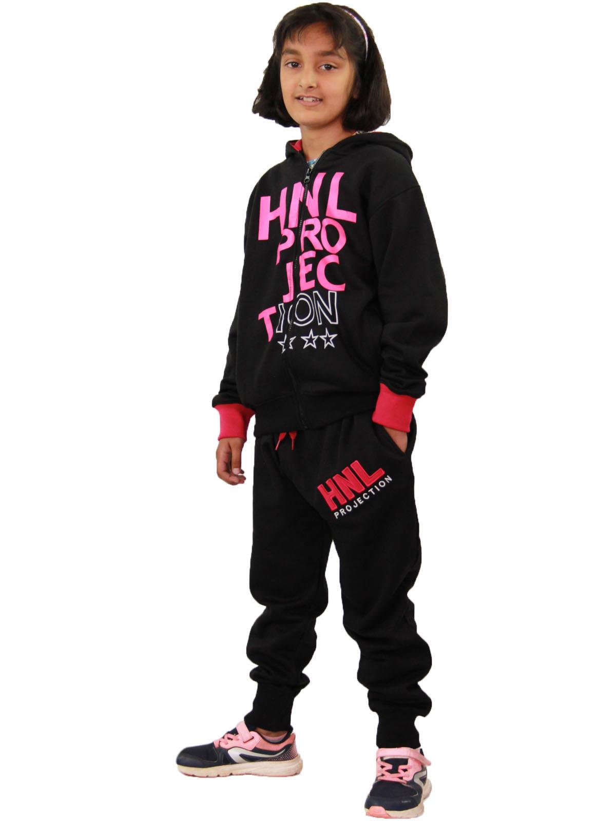 Kids Girls Boys Designer Tracksuit HNL Hooded Bottoms Joging Suit Age 7