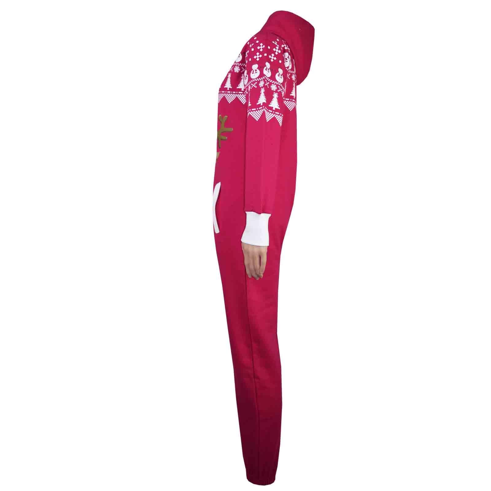 Kids Girls Boy Novelty Christmas Reindeer Fleece A2Z Onesie One Piece Jumpsuit - Picture 7 of 13