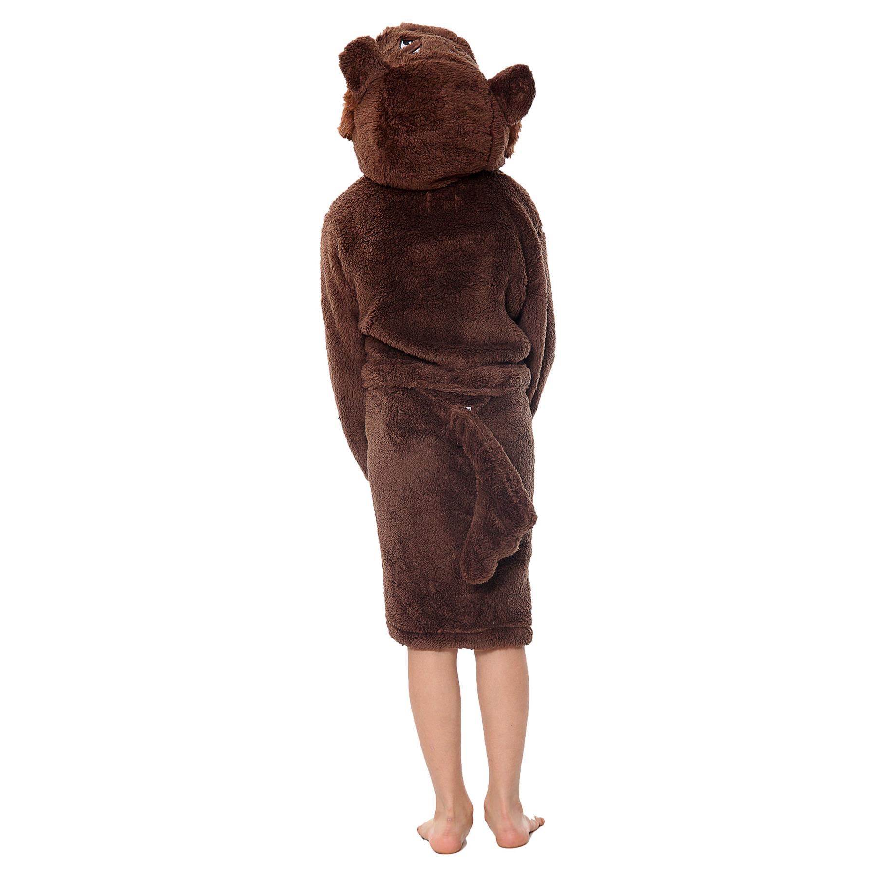A2Z 4 Kids Super Soft 3D Animal Detail Dressing Gown Nightwear Hooded Robe 2-1 - Picture 147 of 154
