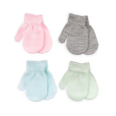 Baby 4er Pack Fäustlinge Winter warme Handschuhe Einheitsgröße Vollfinger Strickhandschuhe - Bild 2 von 13