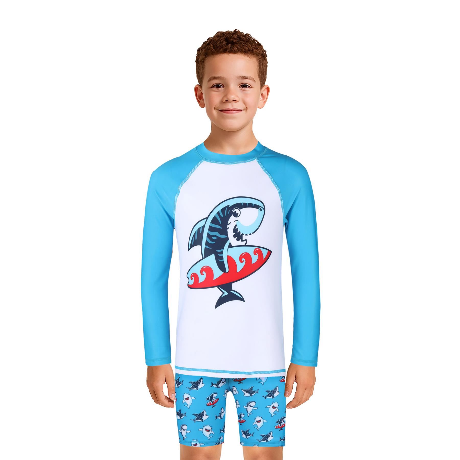A2Z 4 Kids Boys Swimming Costume Kids Beach Bathing Swim Set Two Piece Swimsuit - Picture 60 of 79
