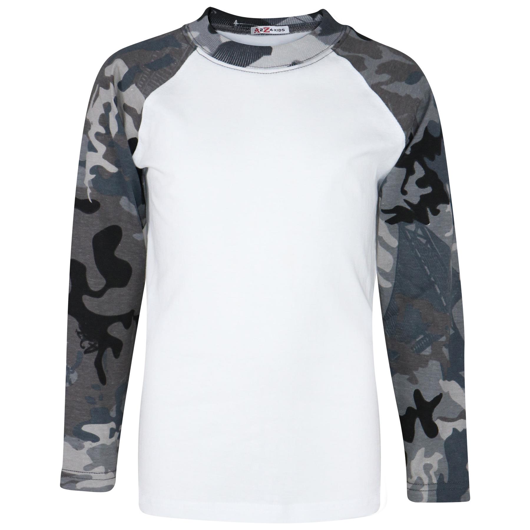 Kids Boys Girls T Shirts Plain Baseball Long Raglan Sleeves Sports Tees 2-13 Yrs - Picture 17 of 40