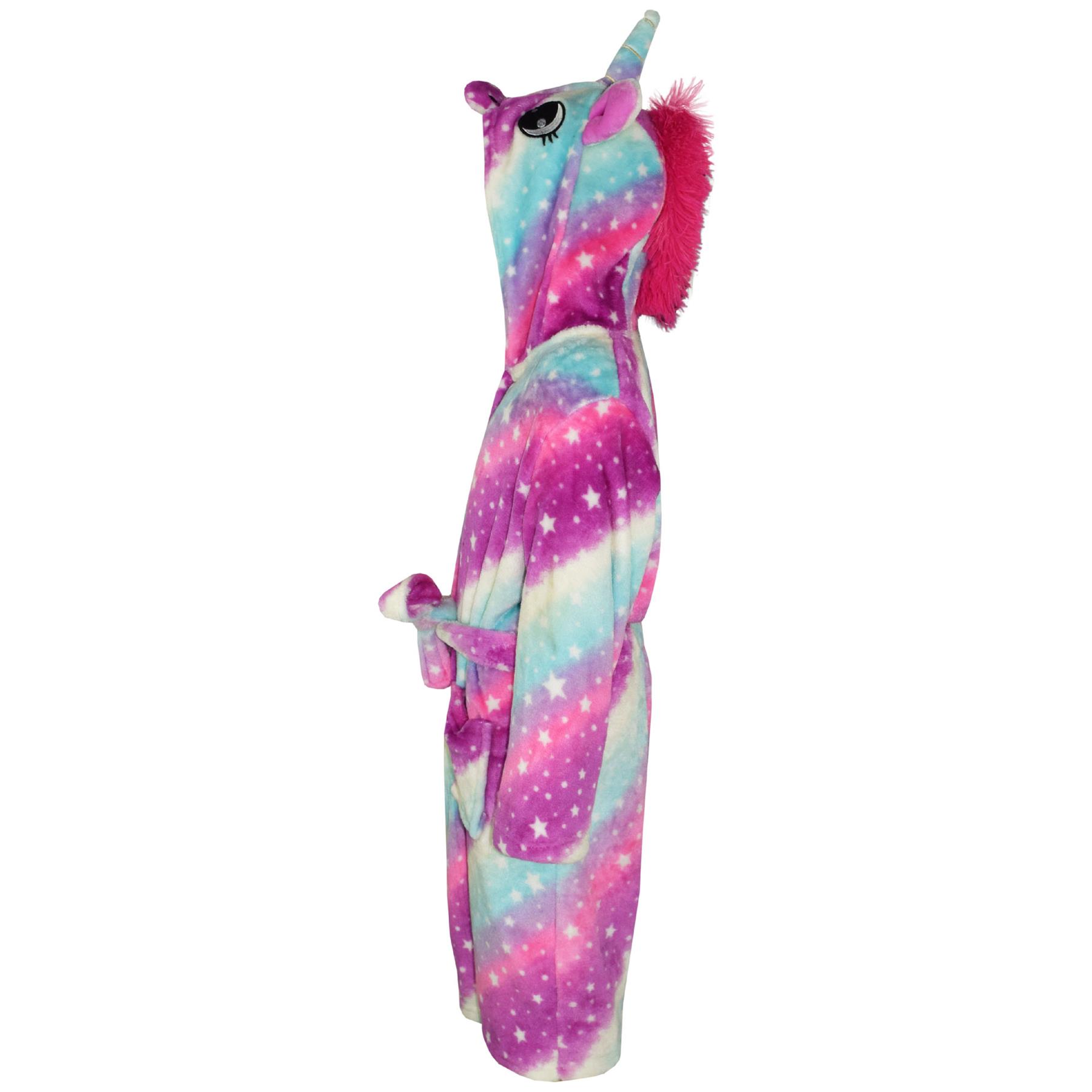 A2Z 4 Kids Super Soft 3D Animal Detail Dressing Gown Nightwear Hooded Robe 2-1 - Picture 86 of 154