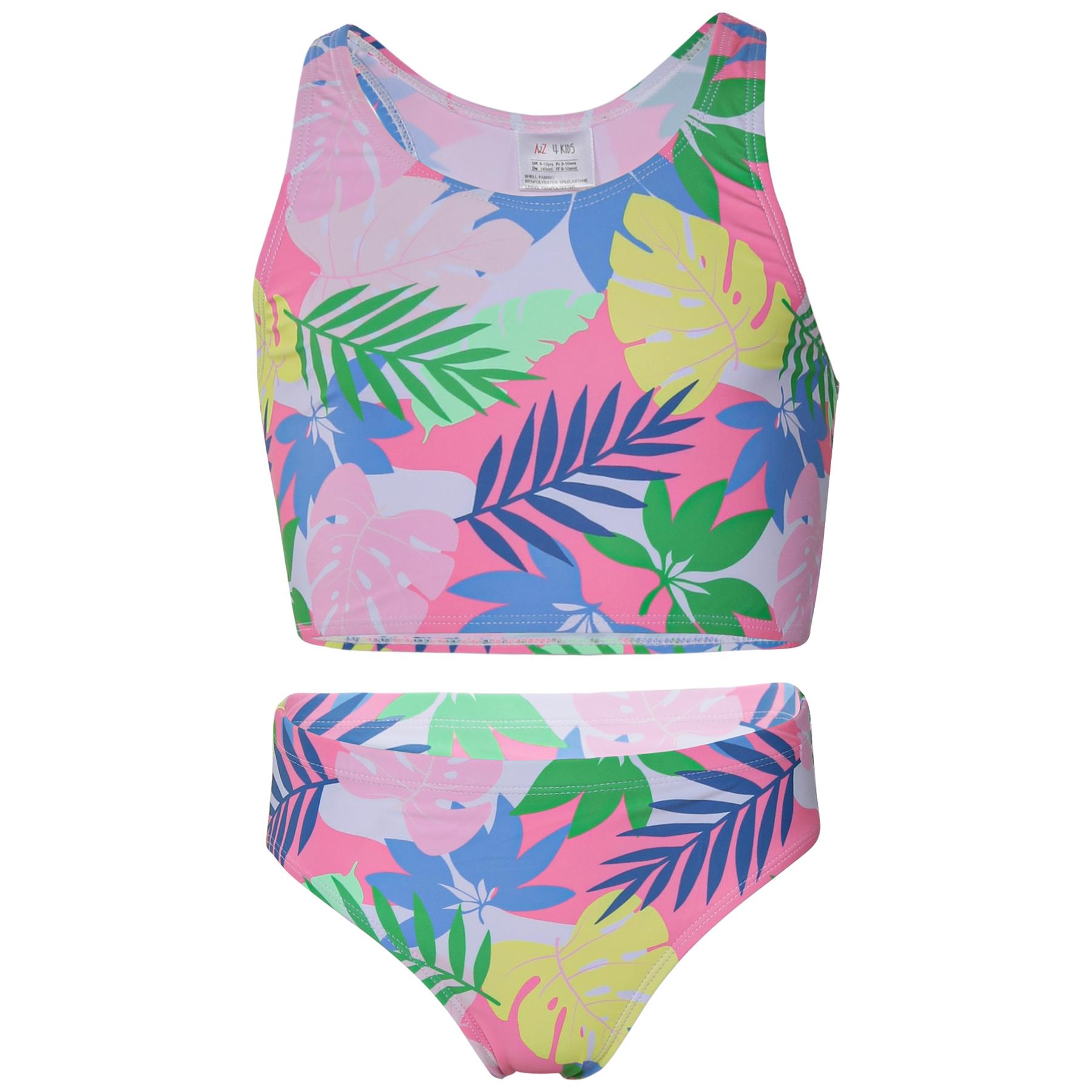 A2Z 4 Kids Girls Two-Piece Swimming Suit Tropical Leaf Swimwear Summer Outfit - Produktbild 2