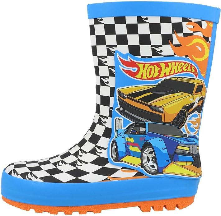 Hot Wheels Boys Wellington Boots Waterproof Kids Wellies with Non Slip Soles - Picture 2 of 7