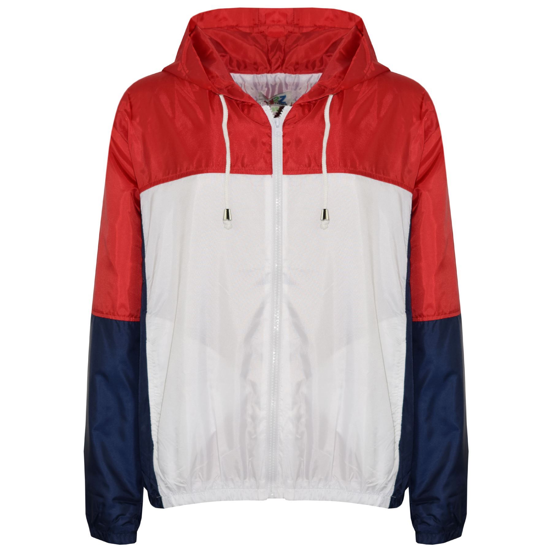 Bambine Ragazzi Giacca a Vento Giacche Contrasto Maniche Rainmac con cappuccio