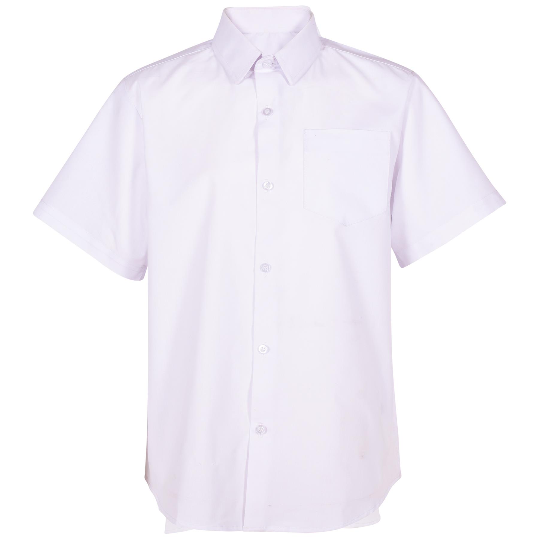 Kids Boys School Uniform Shirts Soft Feel Shorts Sleeves Easy Iron School Shirts - Picture 2 of 2