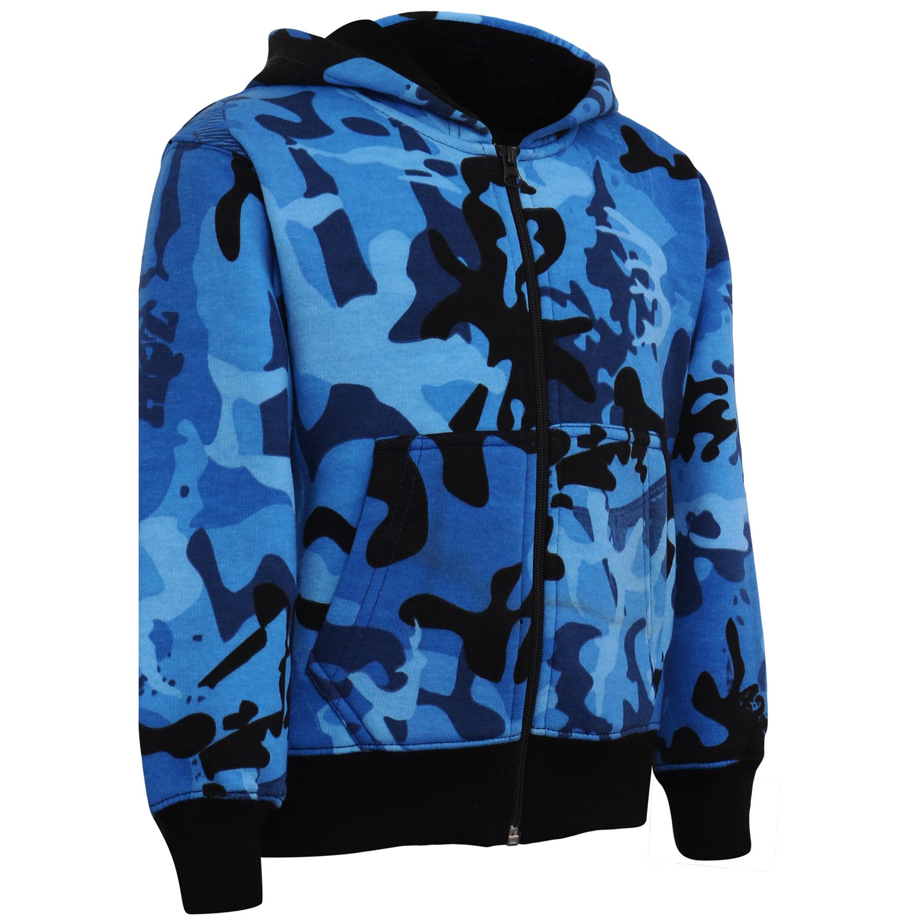 Kids Boys Jackets Camo Green Zip Hoodie 5-13 years