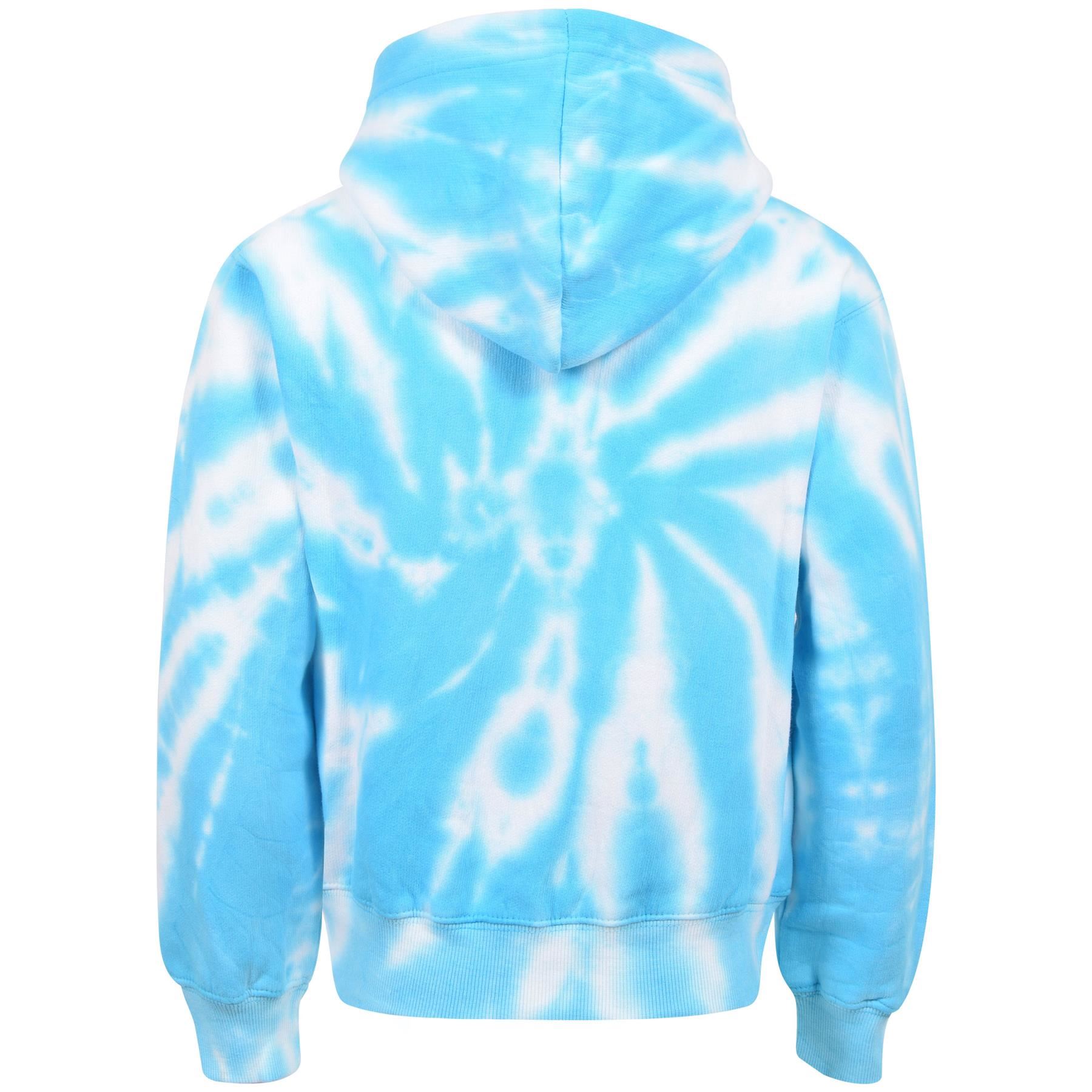 Kids Classic Plain & Tie Dye Print Full Zip-Up Soft Hooded Zipper Jacket 2-13Yrs - Picture 108 of 128