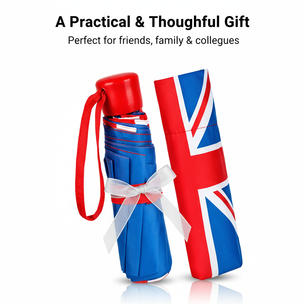 A2Z Union Jack Supermini Umbrella Weather Resist Compact UK Flag Folding Brolly
