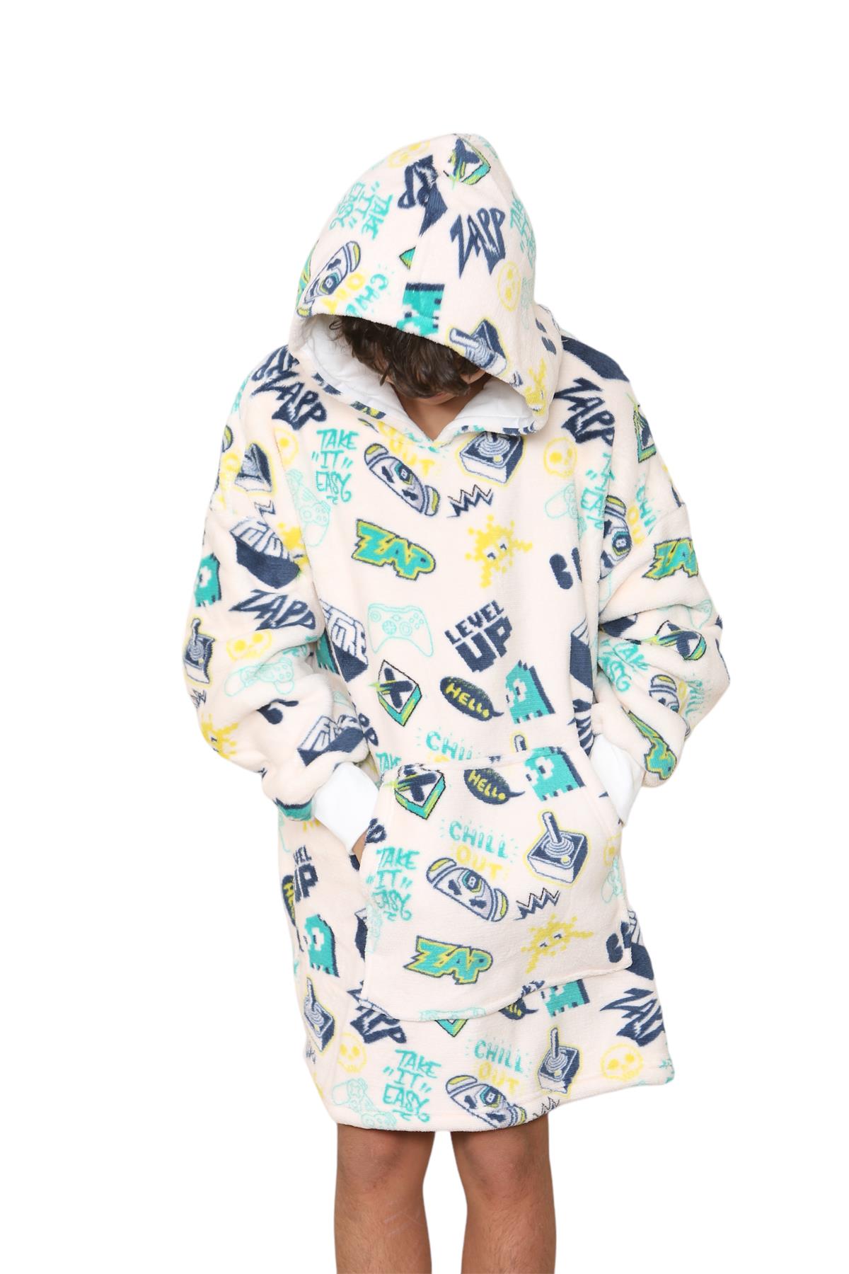 Kinder Mädchen Jungen Ultra Soft Oversized Hoodie Kuschel Plüsch Sherpa Fleece Futter - Bild 18 von 63