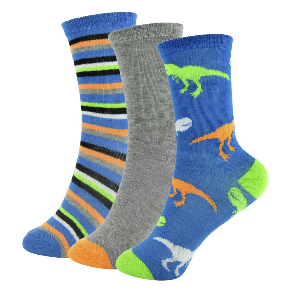 Kids Boys Dinosaur Designed Socks 3 Pack Activewear Soft Warm Socks for Boys - Picture 5 of 6