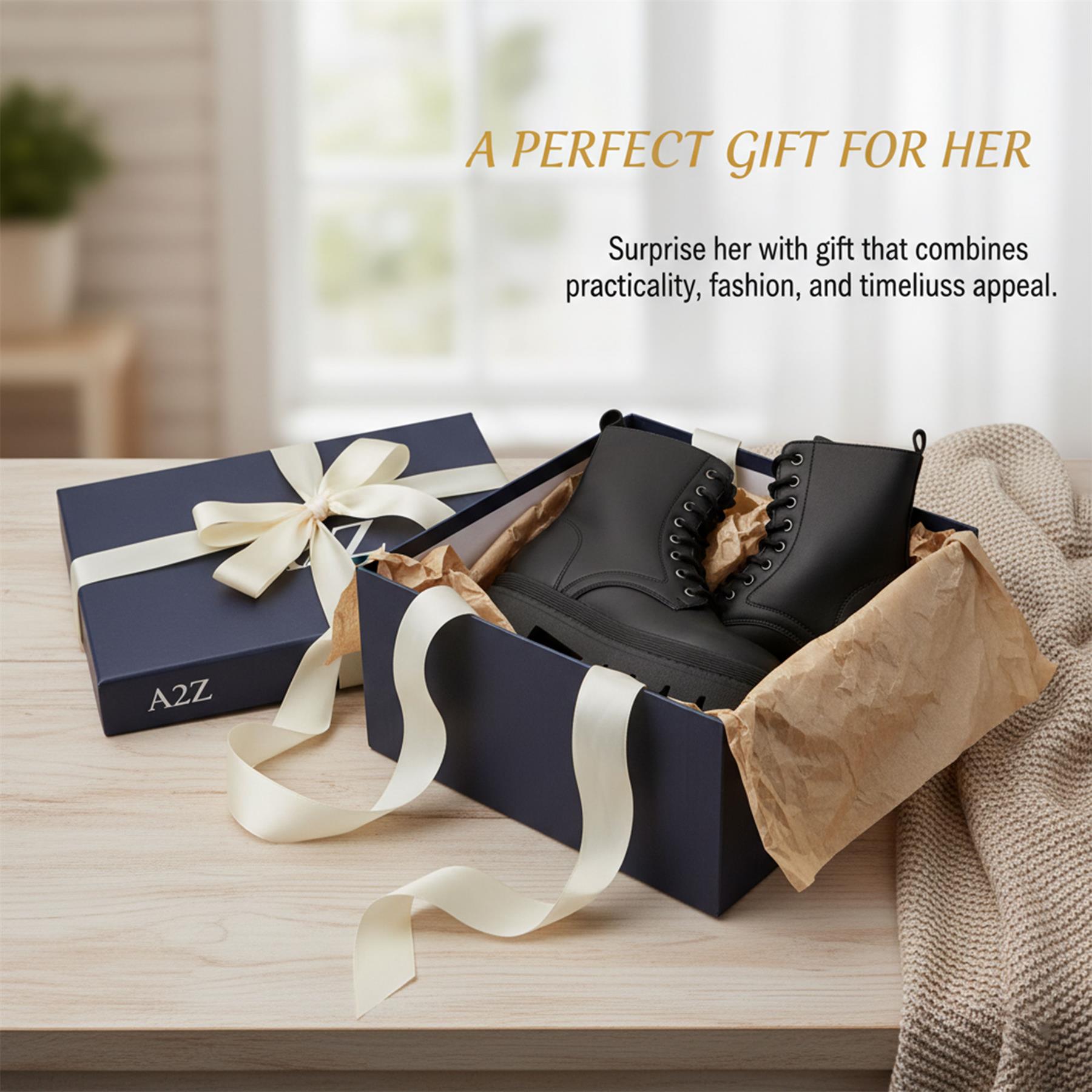 A2Z Damen Schnürstiefel klobig Kampfstiefel stilvoll schwarz PU Knöchelschuhe - Bild 8 von 8