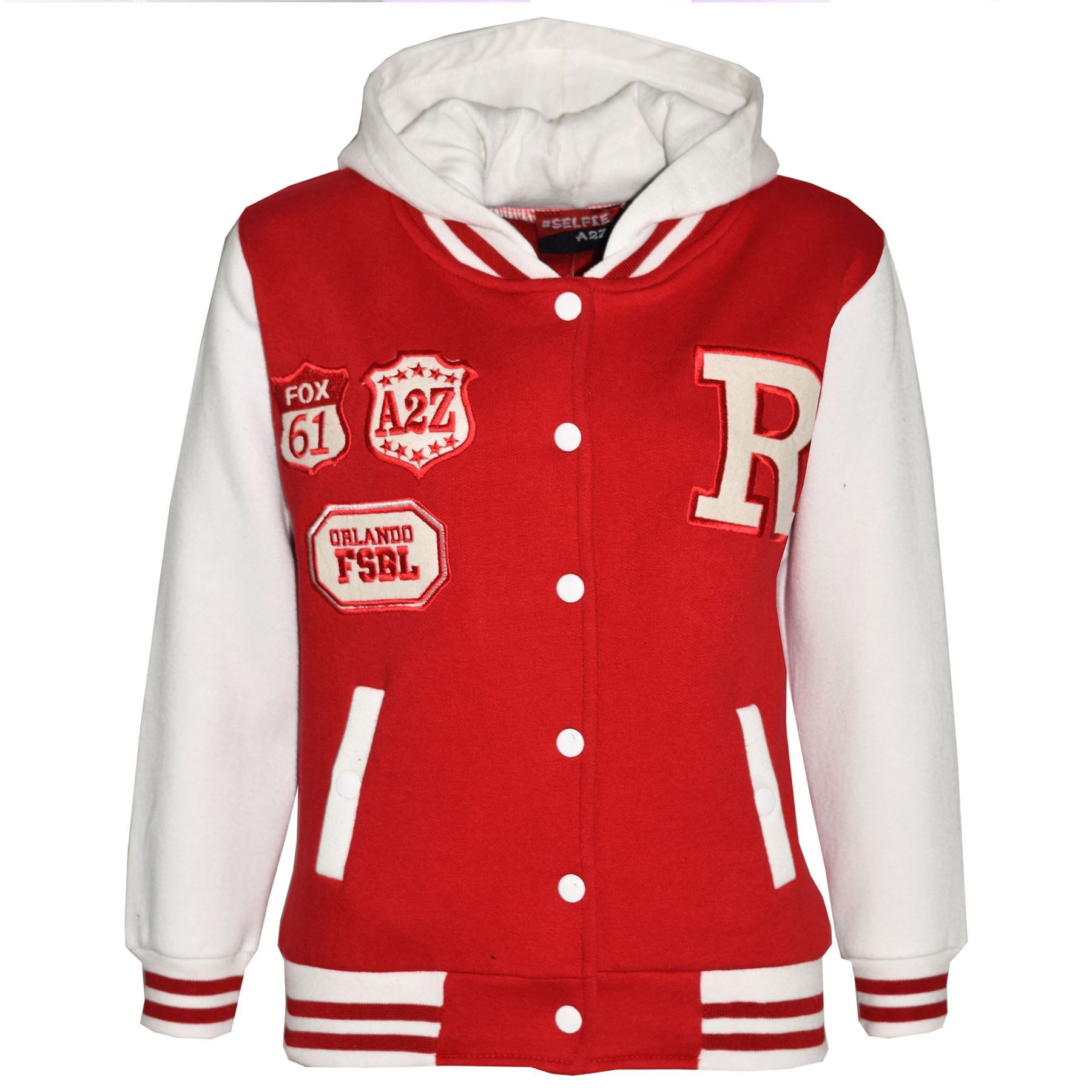Kids Baseball Tracksuit Hooded Jacket With Joggers R Fashion FOX Varsity Style - Picture 43 of 55