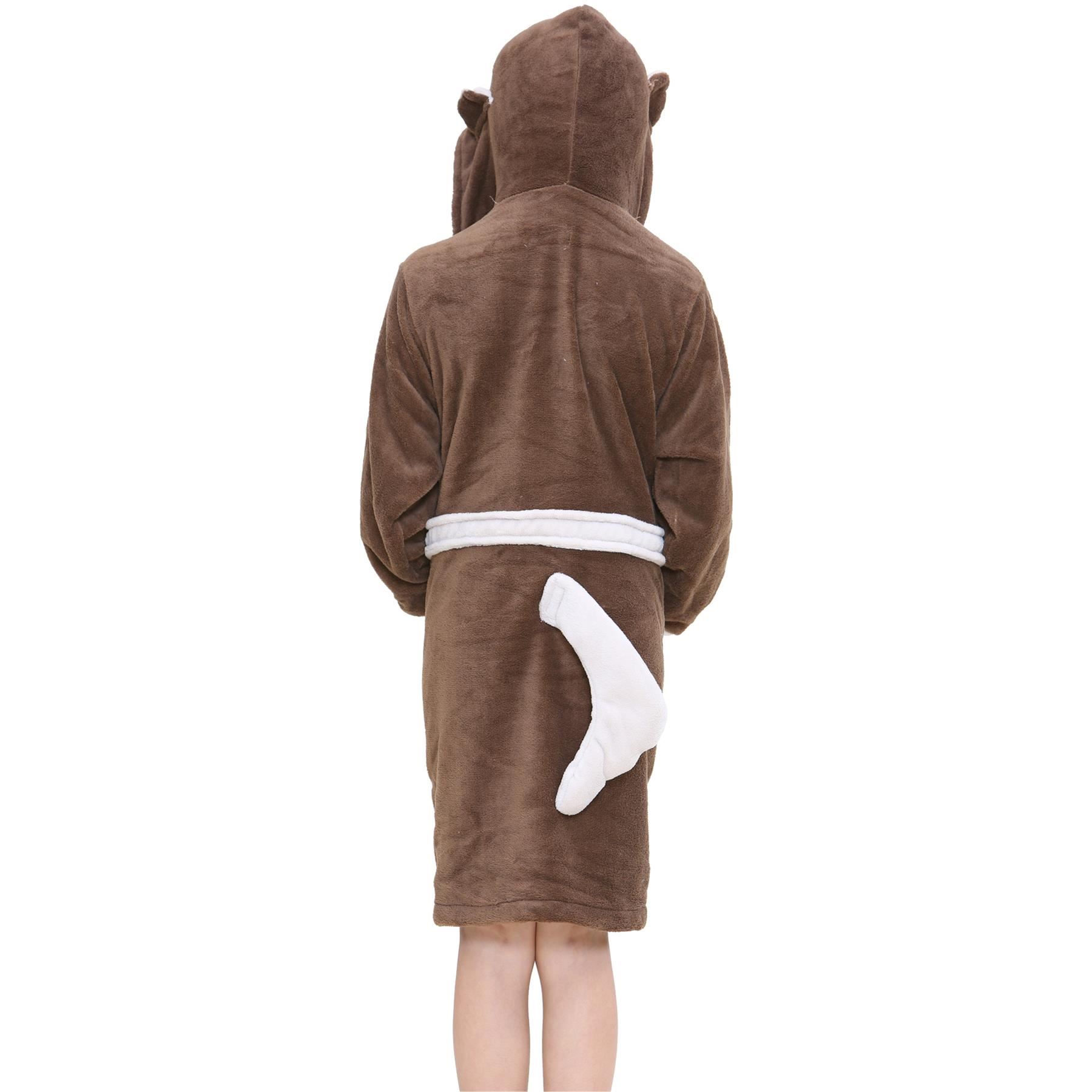 A2Z 4 Kids Super Soft 3D Animal Detail Dressing Gown Nightwear Hooded Robe 2-1 - Picture 61 of 154