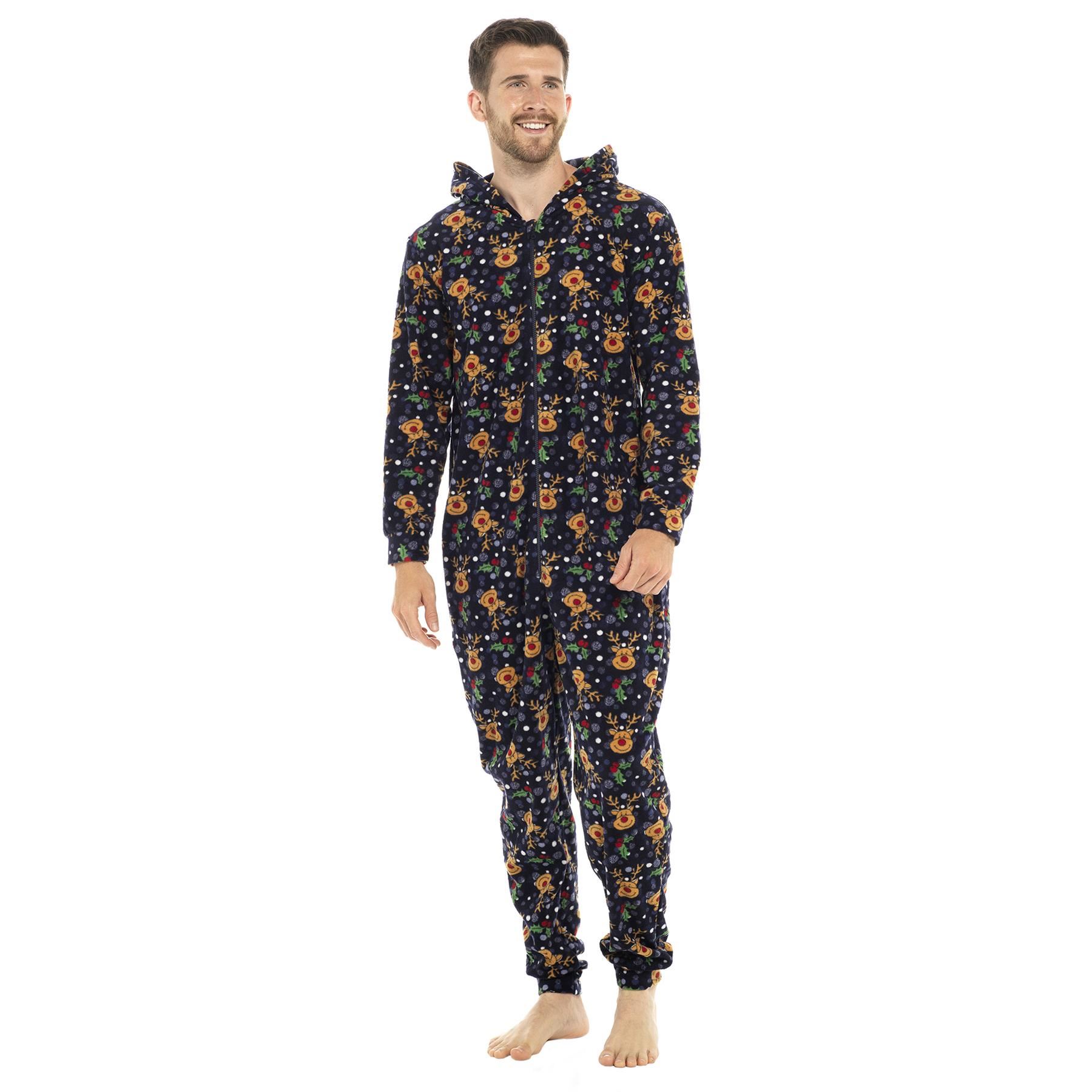 A2Z Hombres Mujeres Navidad Micro Vellón Con Capucha Suave Cálido Todo en Uno Pijama Festivo - Imagen 2 de 13
