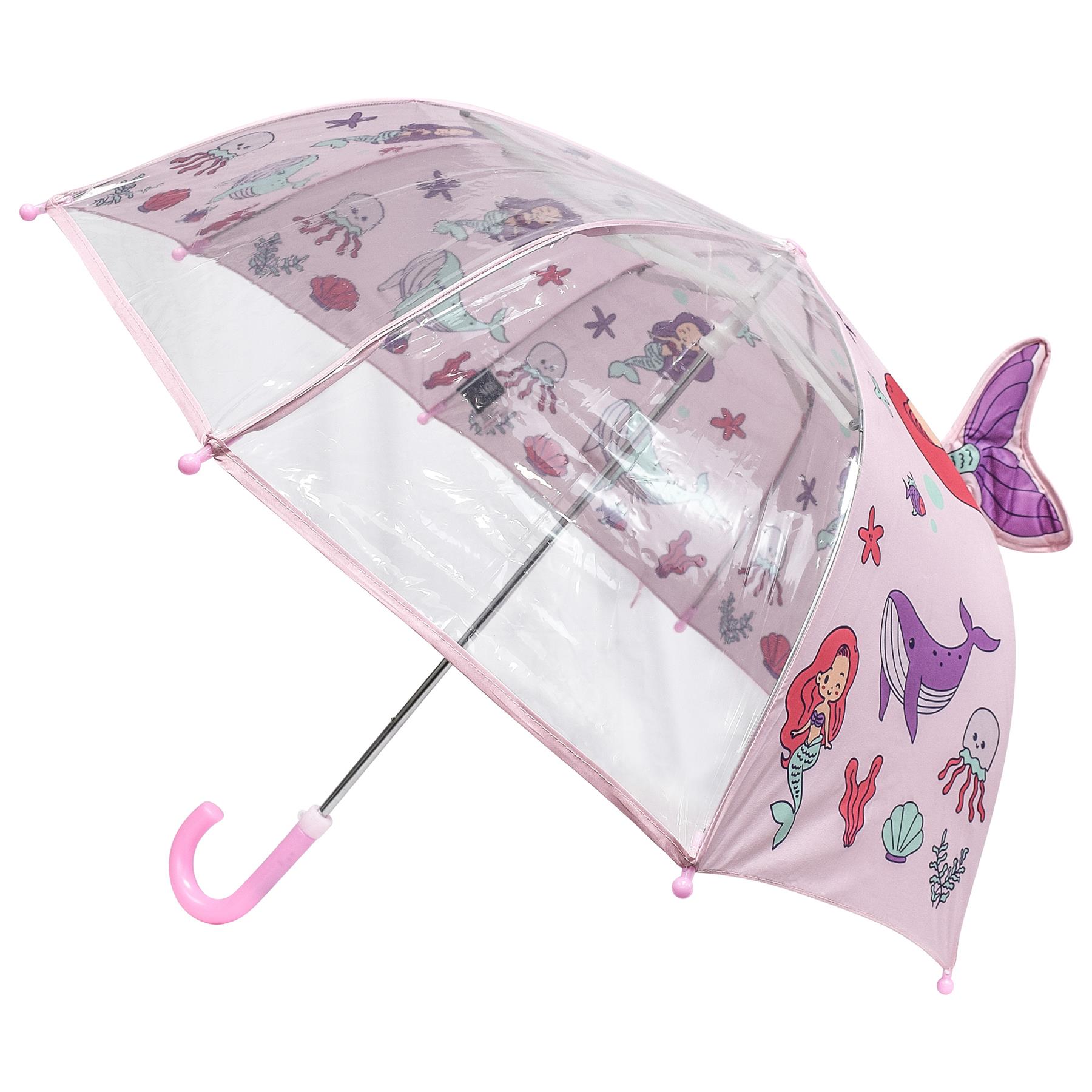 A2Z 4 Kids Girls Stick Umbrella Walking Umbrellas Waterproof Mermaid Brolly 71cm - Picture 4 of 8