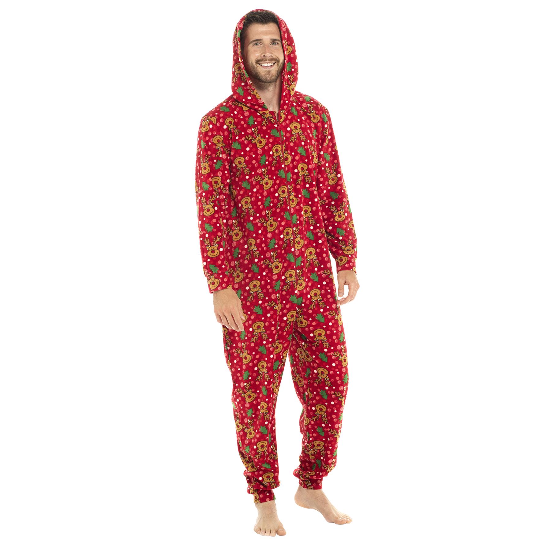 A2Z Hombres Mujeres Navidad Micro Vellón Con Capucha Suave Cálido Todo en Uno Pijama Festivo - Imagen 11 de 13