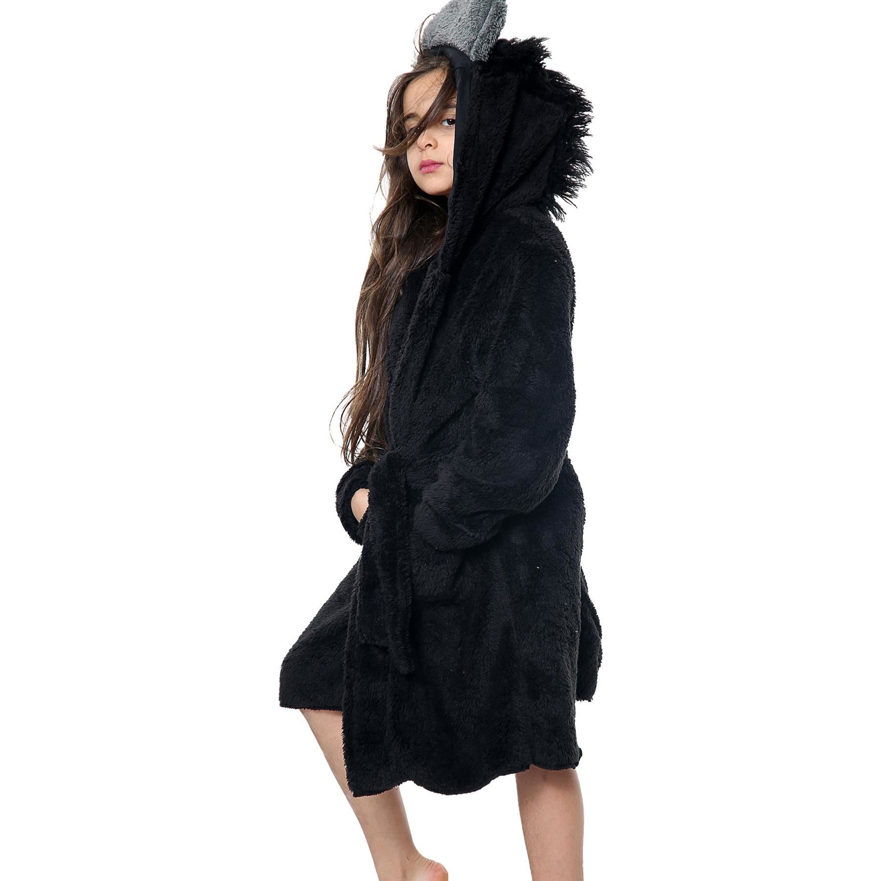A2Z 4 Kids Super Soft 3D Animal Detail Dressing Gown Nightwear Hooded Robe 2-1 - Picture 47 of 154