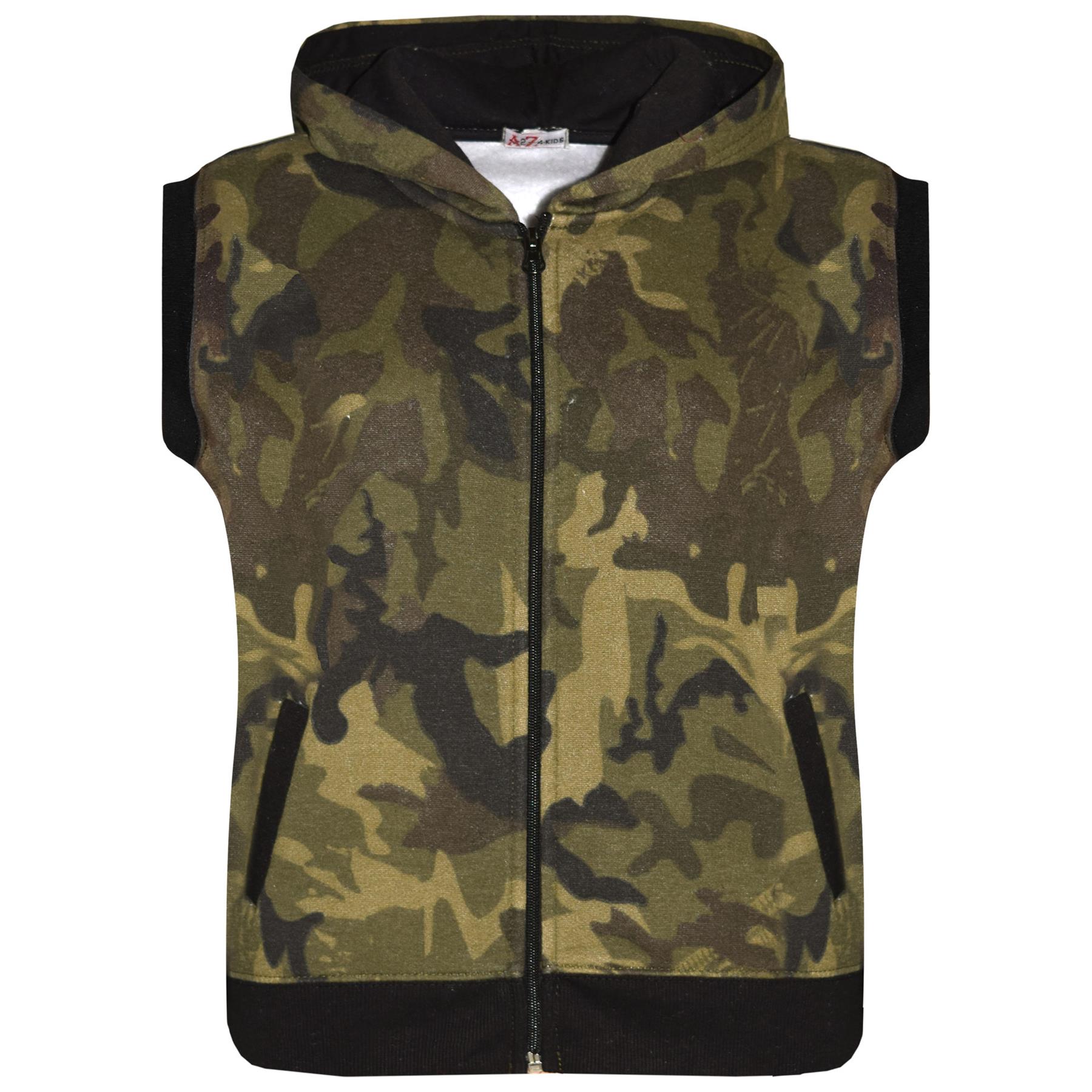 A2Z 4 Kids Kids Girls Boys Plain Gilet Fleece Hoodie Zipper Sleeveless Jacket