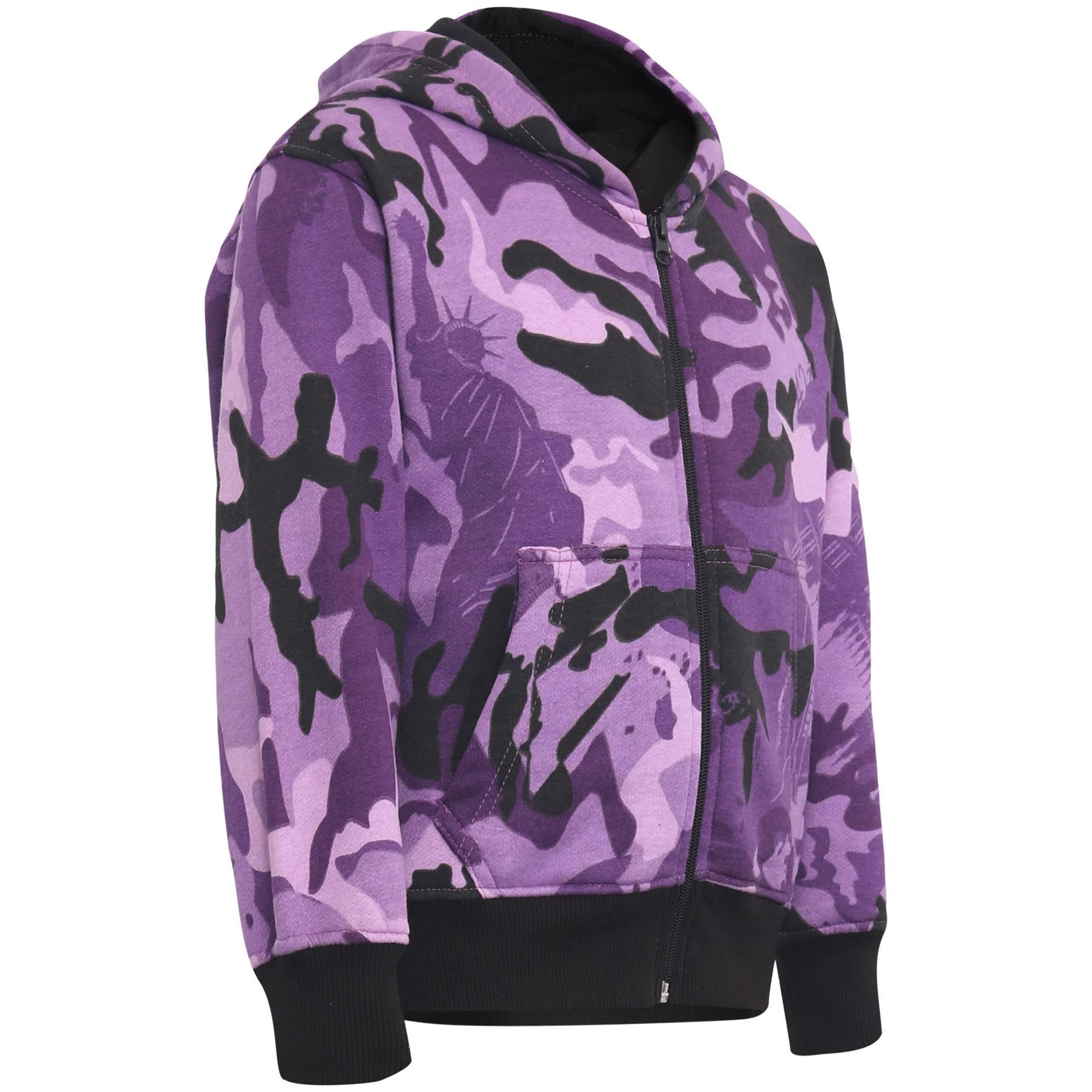 Kids Classic Plain & Tie Dye Print Full Zip-Up Soft Hooded Zipper Jacket 2-13Yrs - Picture 38 of 128