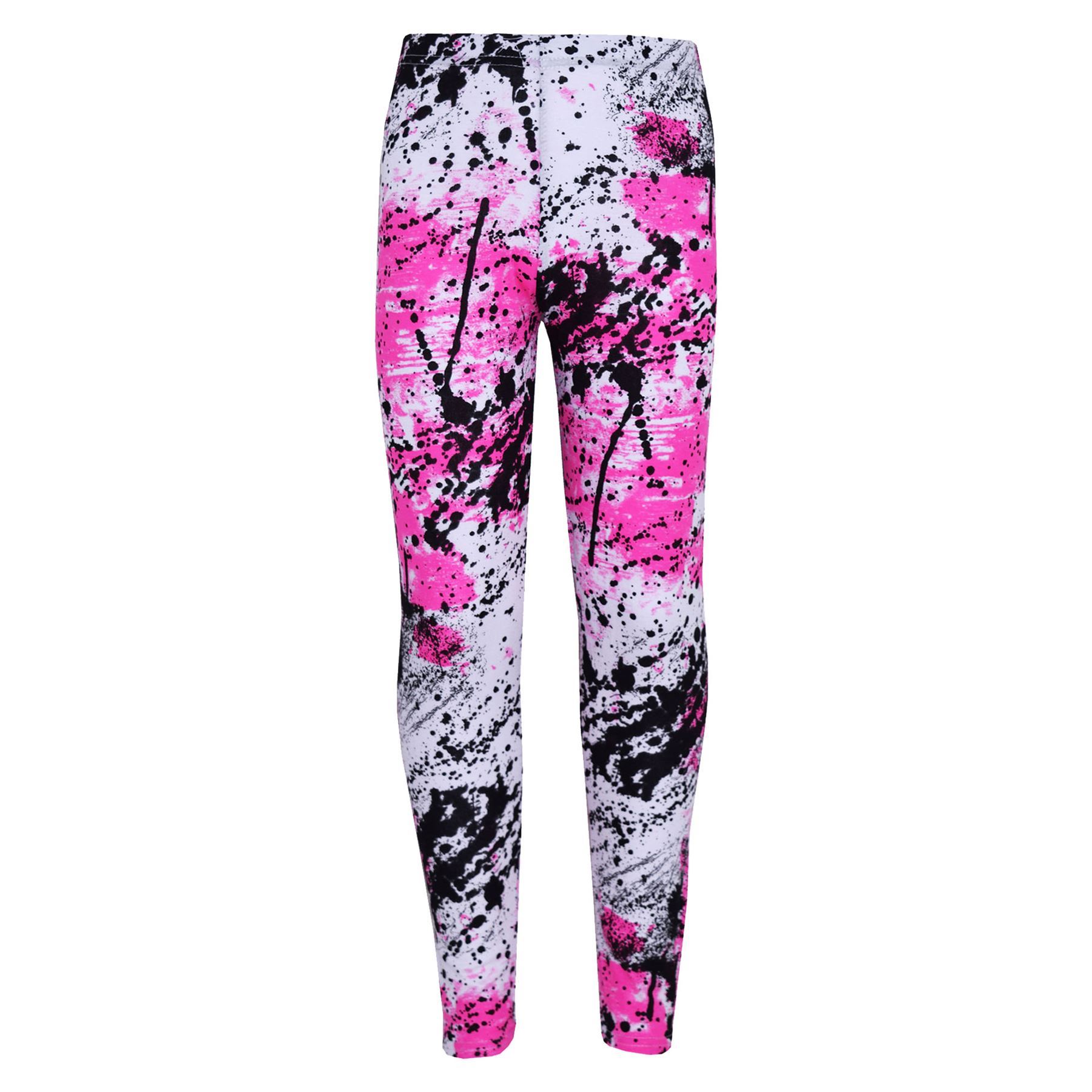 Legging Fille Motif Floral Pêche - Taille 7-13 Ans, Viscose/élasthanne, Style Trendy