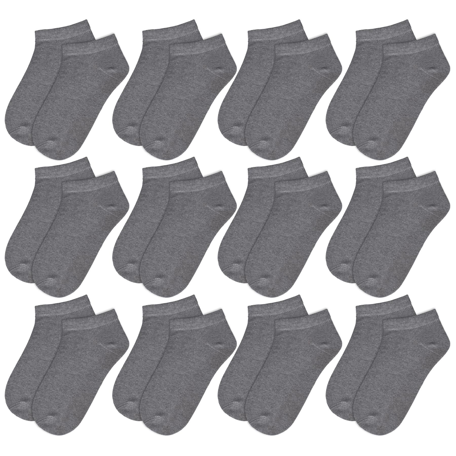 A2Z 4 Kids Girls Boys 12 Pack Plain Trainer No Show Socks Cotton School Socks - Picture 8 of 25