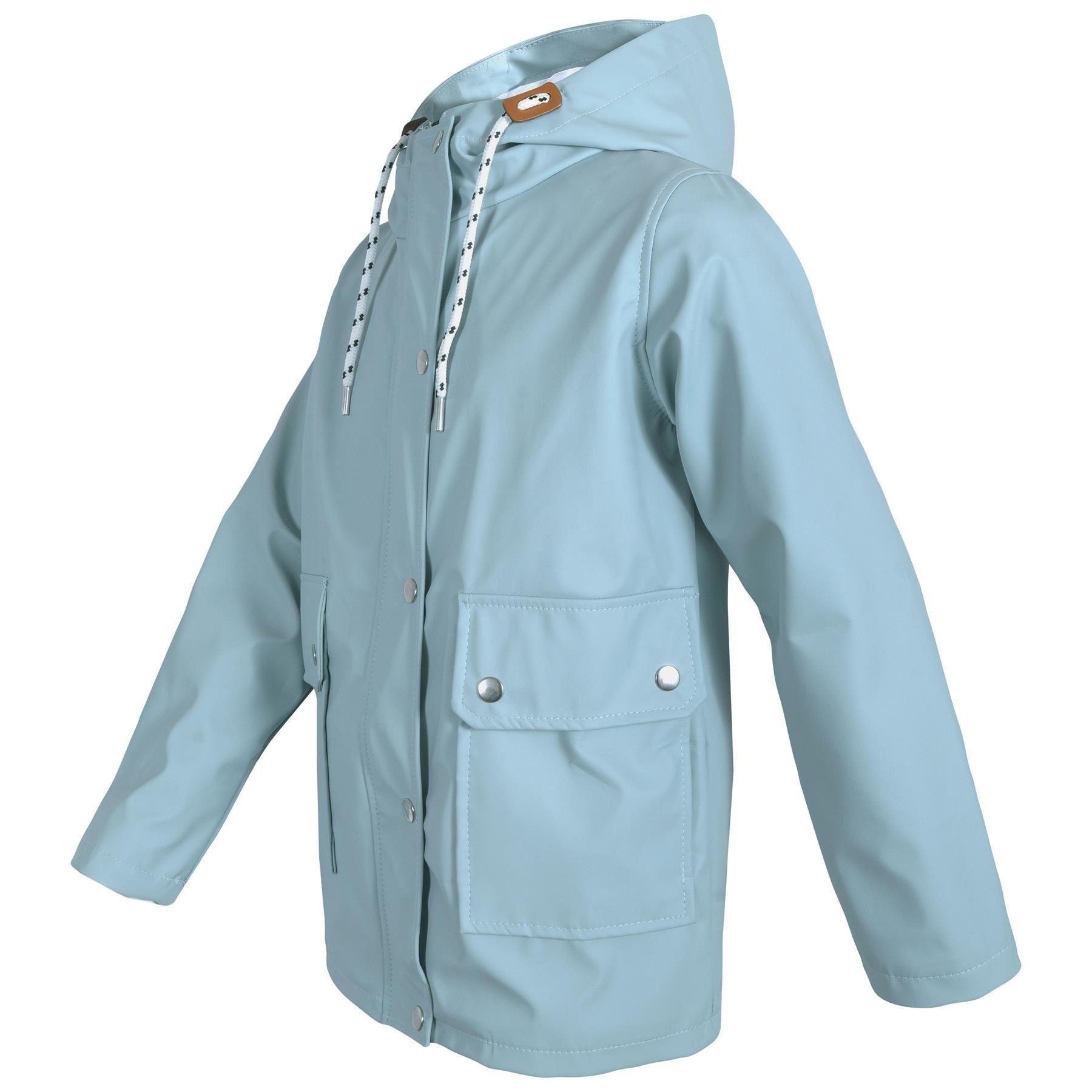 Mens Ladies Zipped Pockets Jacket Dusty Blue Puffer Jacket Long Sleeves Coat - Picture 7 of 9