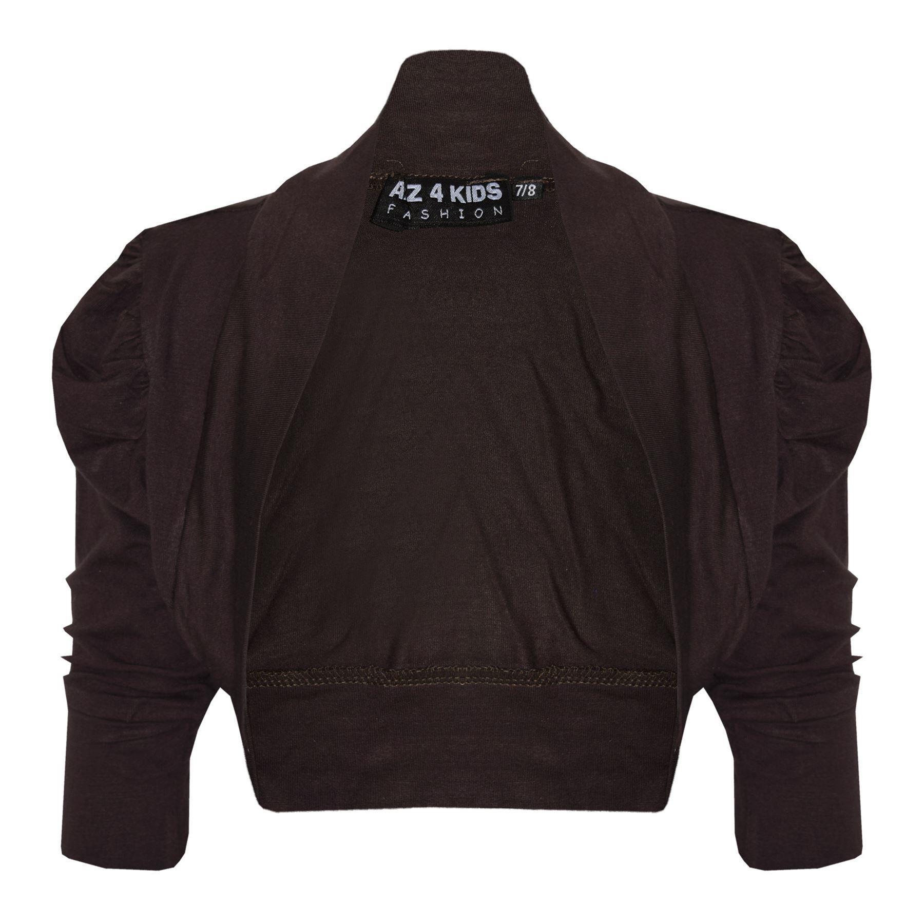 New Kids Girls Ruched Sleeve Stylish Shrug Bolero Cropped Cardigan 2-13 Years - Picture 28 of 51