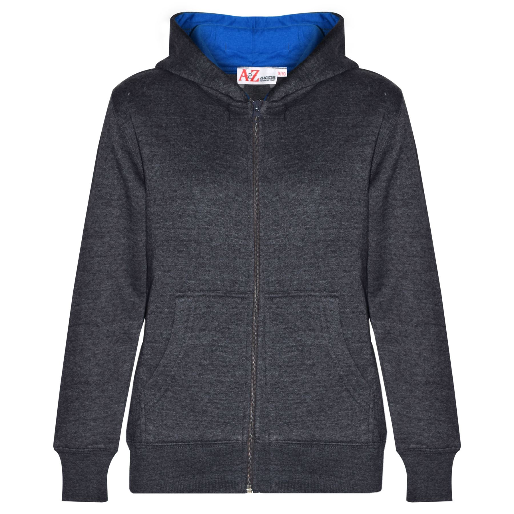 Kids Unisex Plain Tracksuit Contrast Hoodie with Joggers Sports Activewear Set - Picture 37 of 116