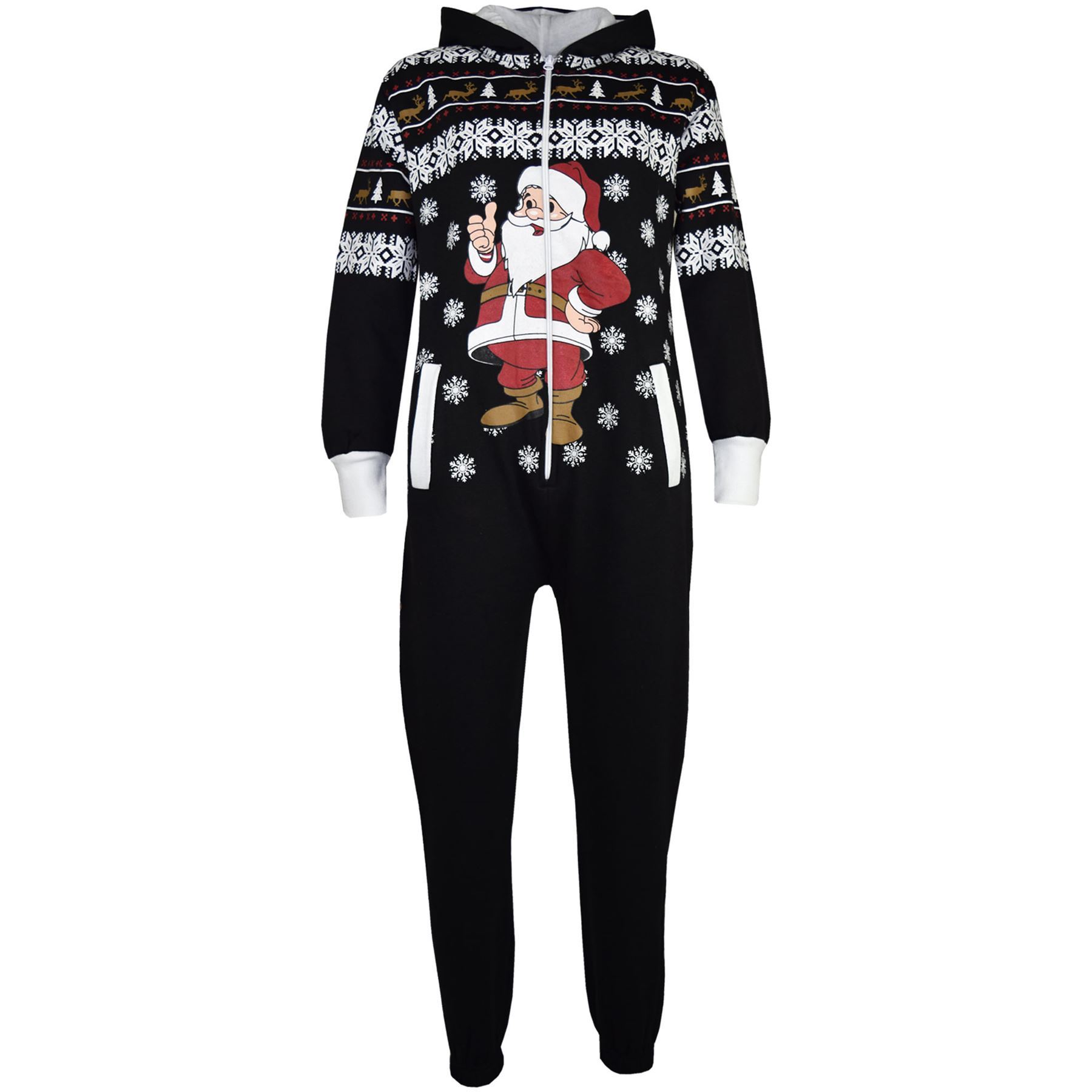 Kids Girls Boys Novelty Christmas Santa Reindeer A2Z Onesie One Piece Jumpsuit - Picture 3 of 58