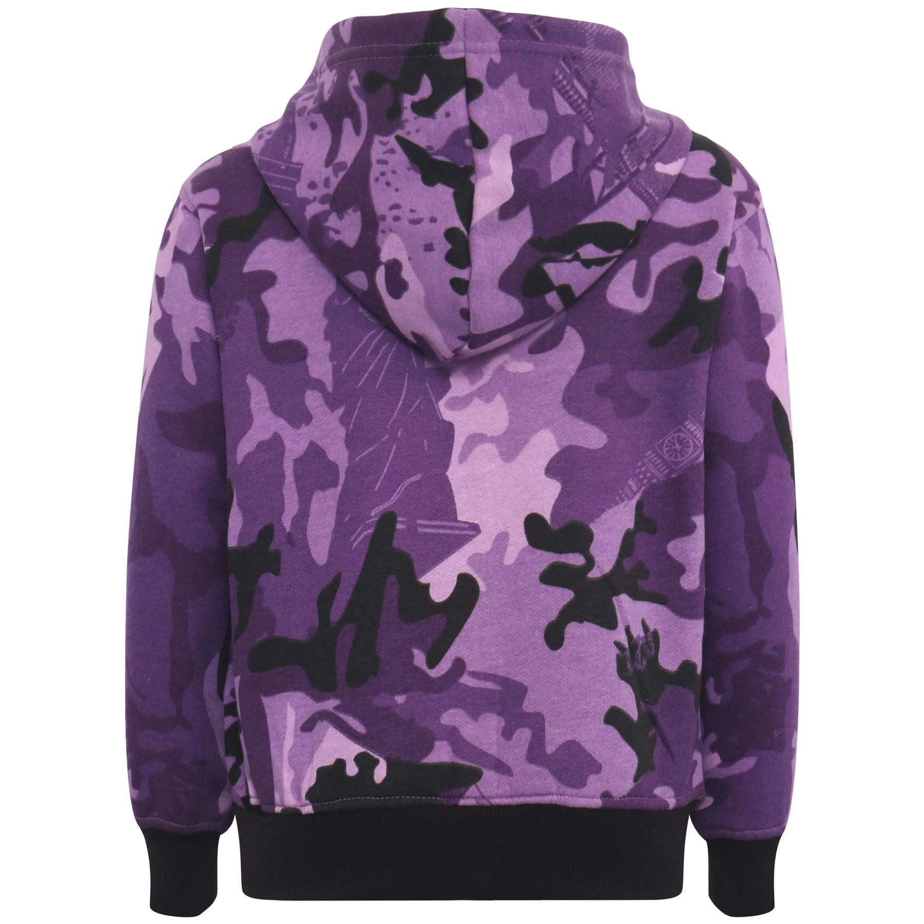 Kids Classic Plain & Tie Dye Print Full Zip-Up Soft Hooded Zipper Jacket 2-13Yrs - Picture 37 of 128