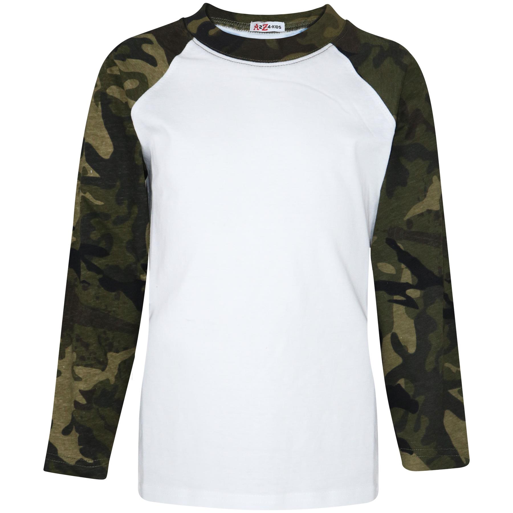 Kids Boys Girls T Shirts Plain Baseball Long Raglan Sleeves Sports Tees 2-13 Yrs - Picture 22 of 40