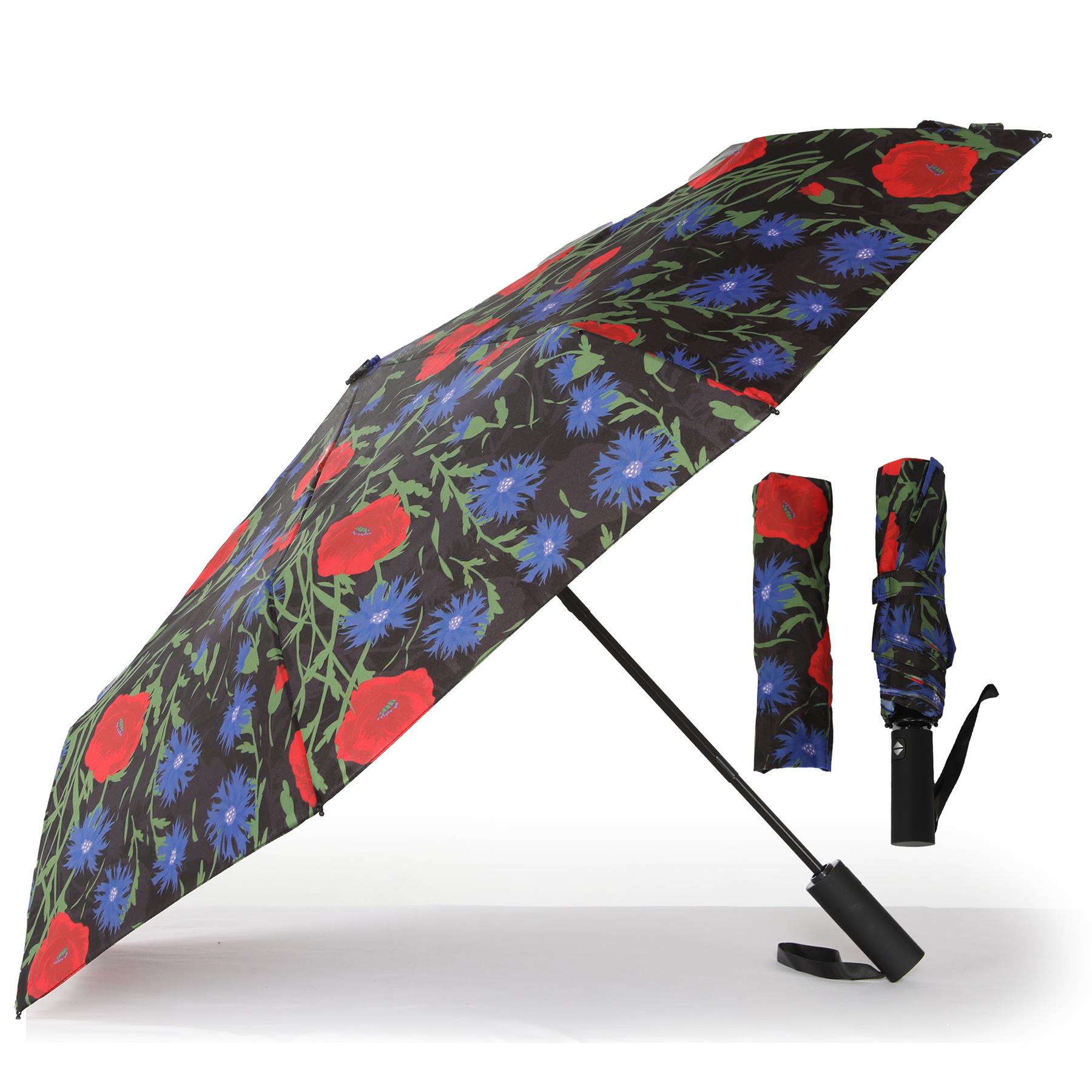 30cm Compact Travel Umbrella Auto Folding Umbrella Weather Protect 107cm Brolly - Picture 3 of 7