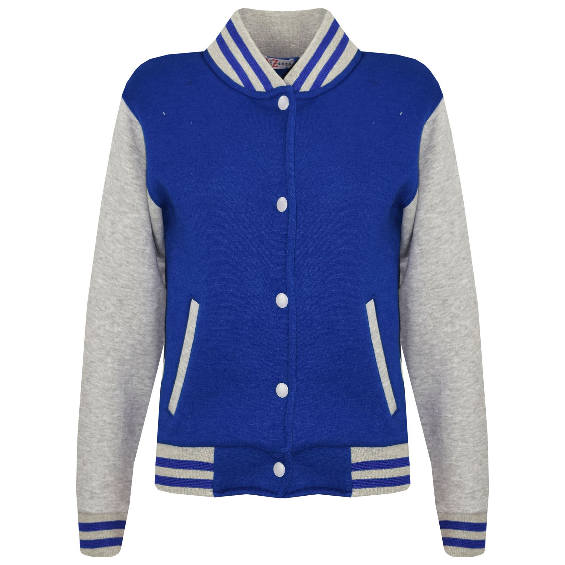 Kids B.B Plain Jacket Varsity Style Long Sleeve Coat Girls Boys Age 2-13 Years - Picture 94 of 106