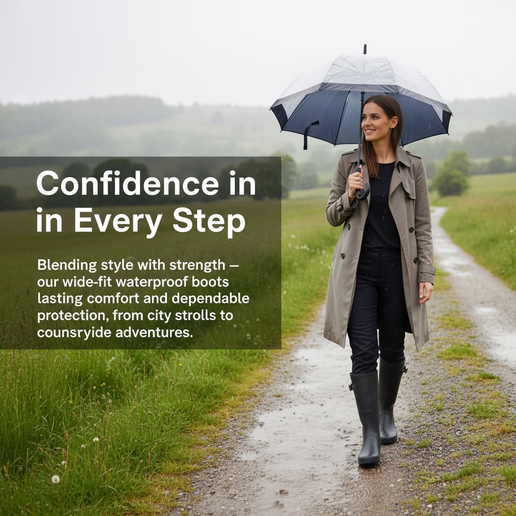 Botas Wellington de tacón ajustadas impermeables con hebilla ajustable para dama - Imagen 3 de 19