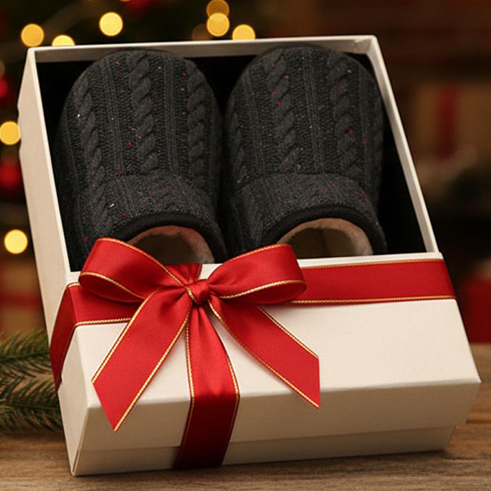 Zapatillas botín de punto moteado A2Z para hombre cálidas forradas de felpa interiores antideslizantes - Imagen 7 de 8