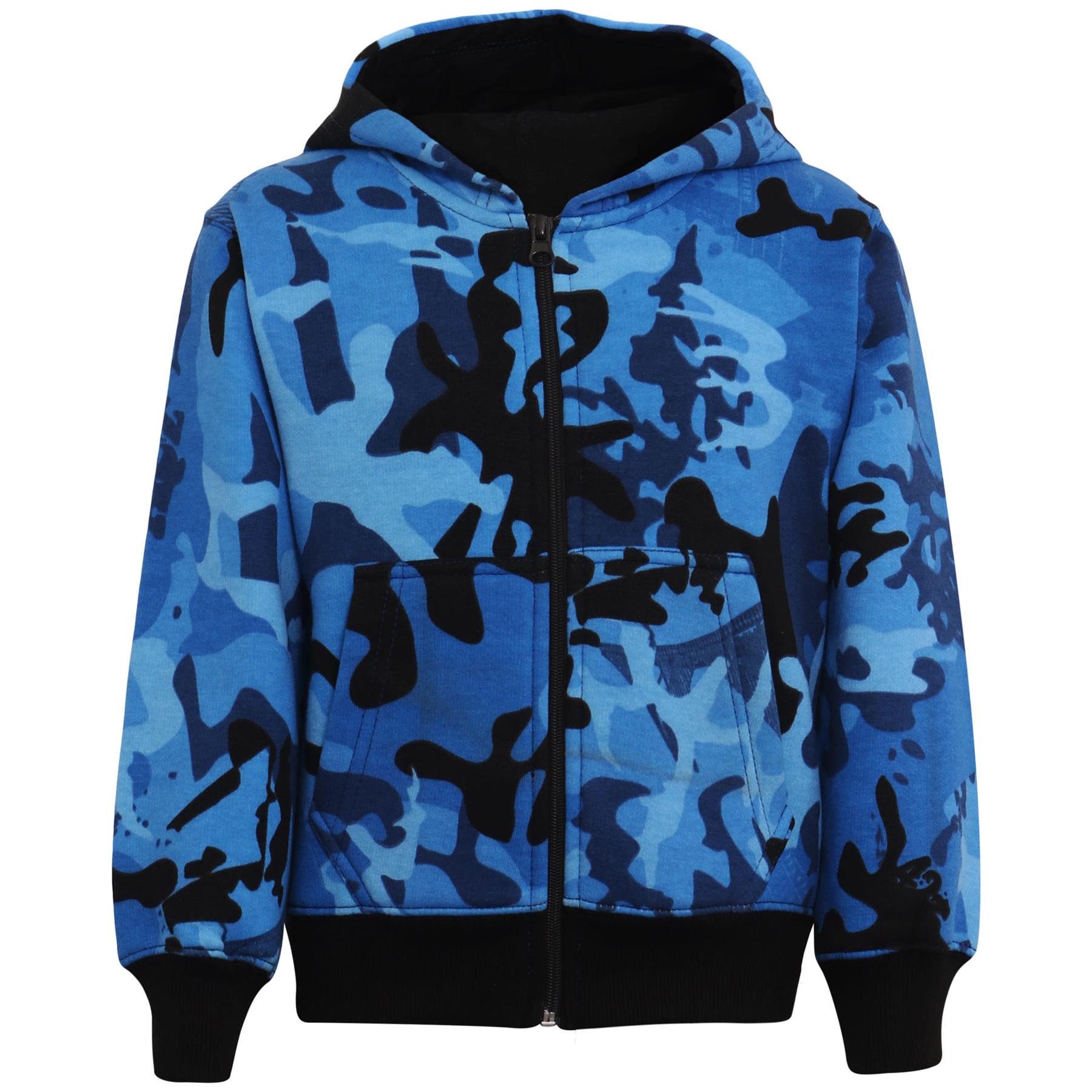 Kids Classic Plain & Tie Dye Print Full Zip-Up Soft Hooded Zipper Jacket 2-13Yrs - Picture 22 of 128
