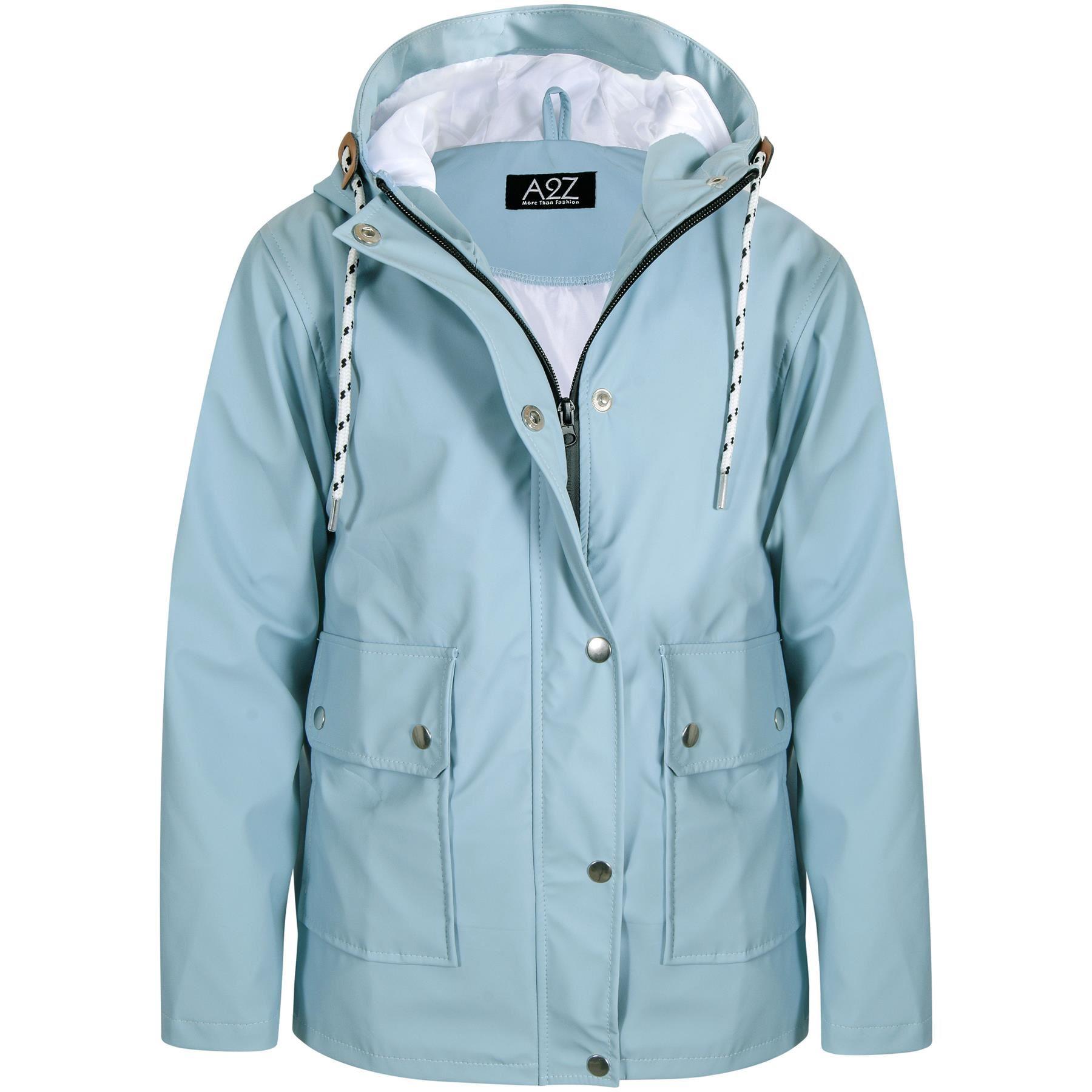 Mens Ladies Zipped Pockets Jacket Dusty Blue Puffer Jacket Long Sleeves Coat - Picture 3 of 9