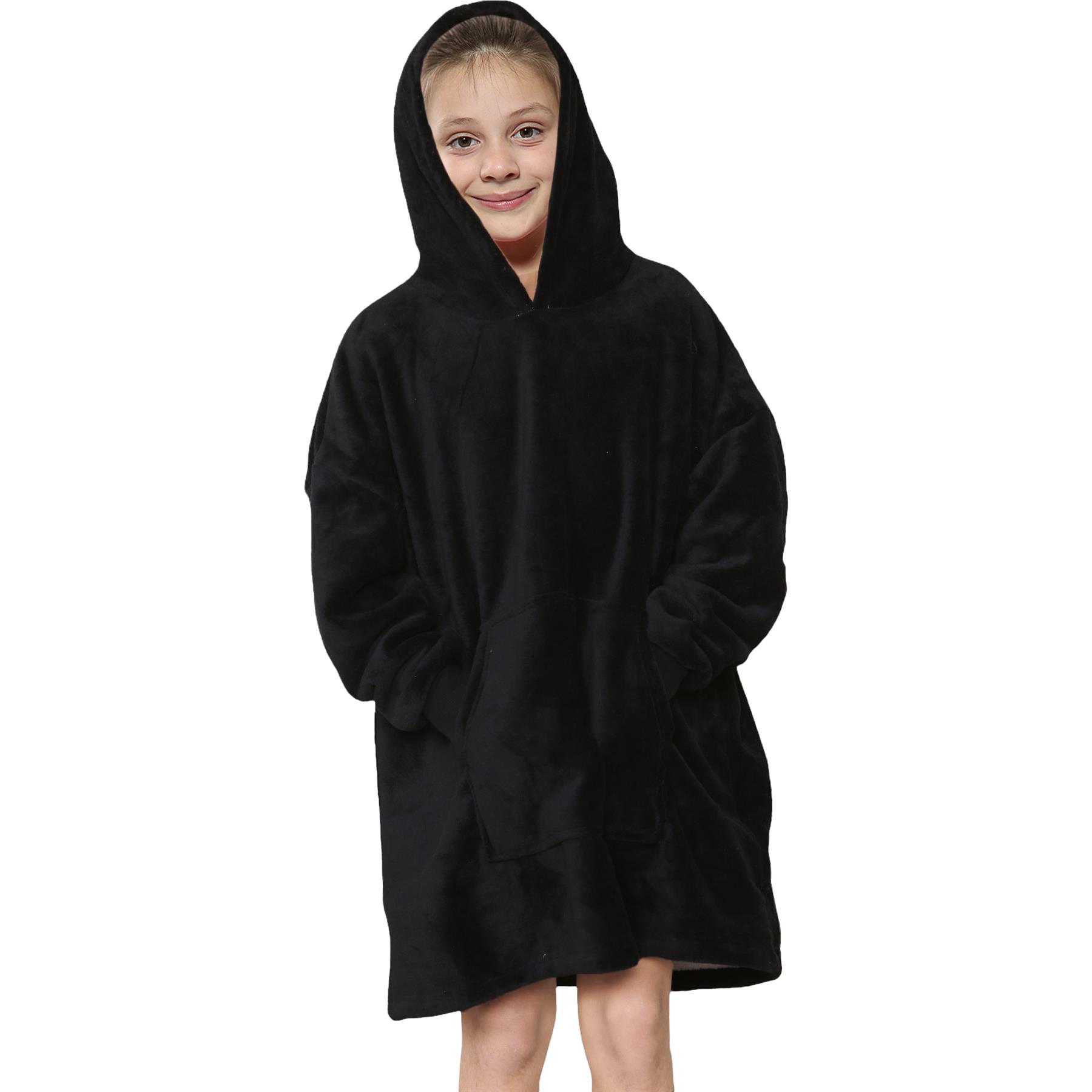 Kinder Mädchen Jungen Ultra Soft Oversized Hoodie Kuschel Plüsch Sherpa Fleece Futter - Bild 5 von 63