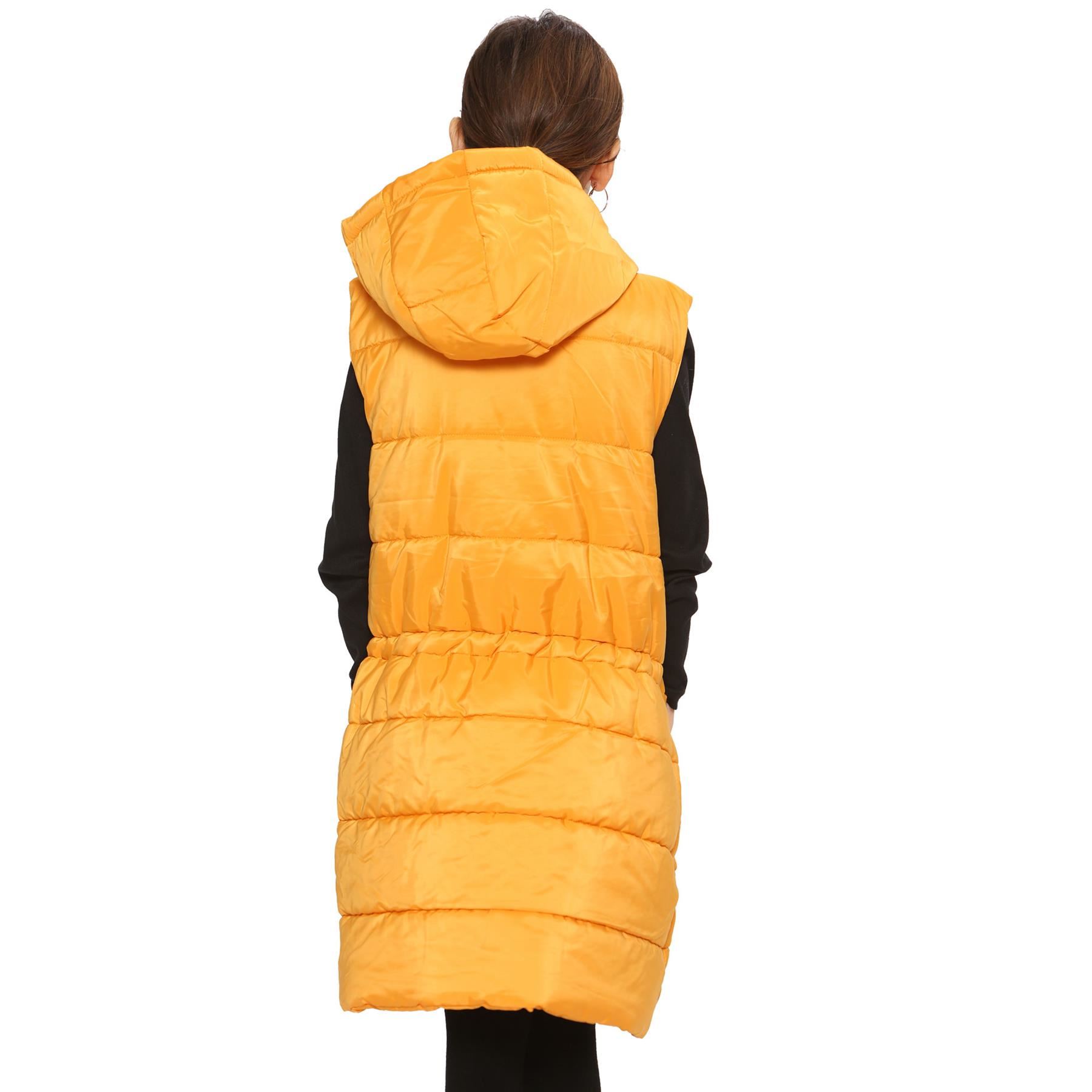Kids Girls Oversized Mustard Gilet Long Line Jacket Long Sleeveless Coat 7-13 Yr - Picture 11 of 11