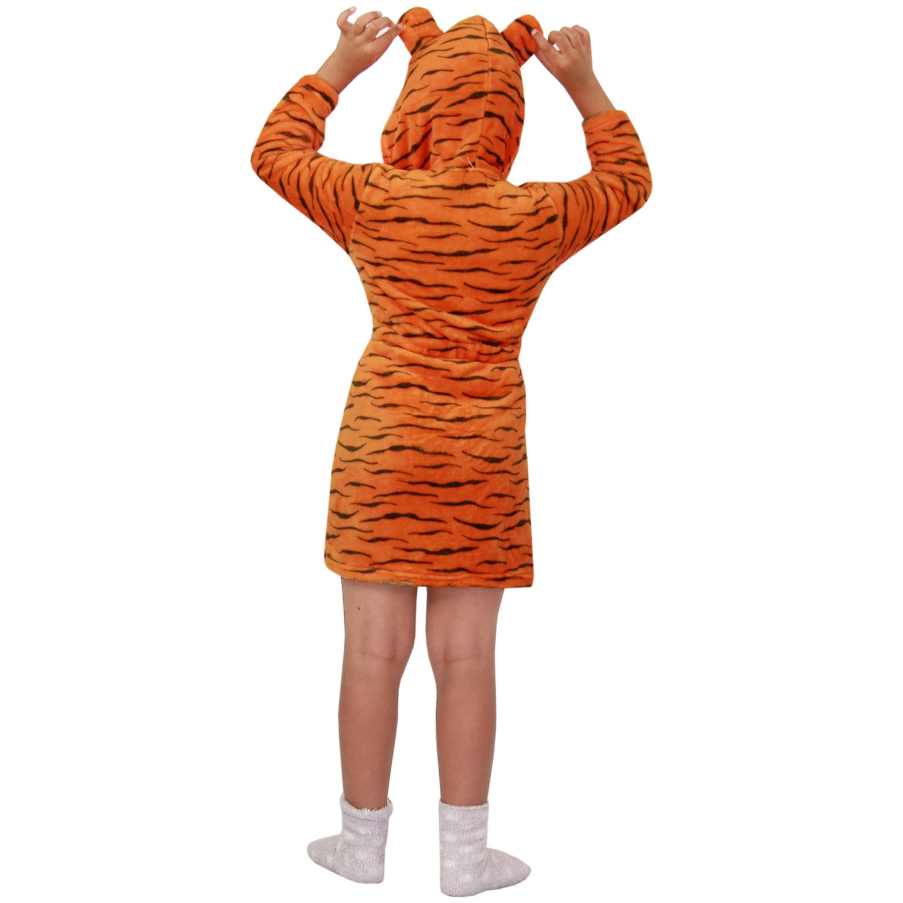A2Z 4 Kids Super Soft 3D Animal Detail Dressing Gown Nightwear Hooded Robe 2-1 - Picture 138 of 154