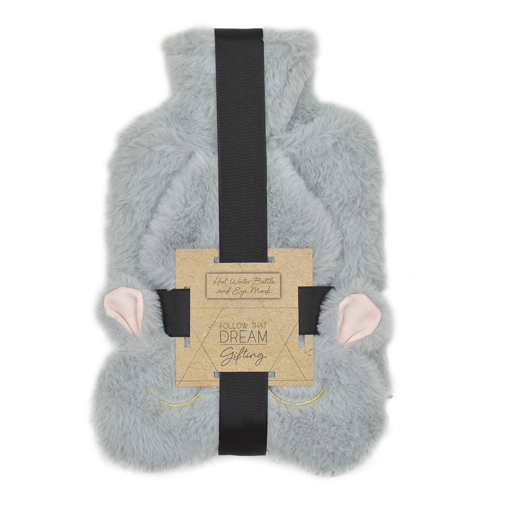 1.5 L Leak Proof Hot Water Bottle Bag Plush Cover Eye Mask | Hot Or Cold Therapy - Picture 5 of 5