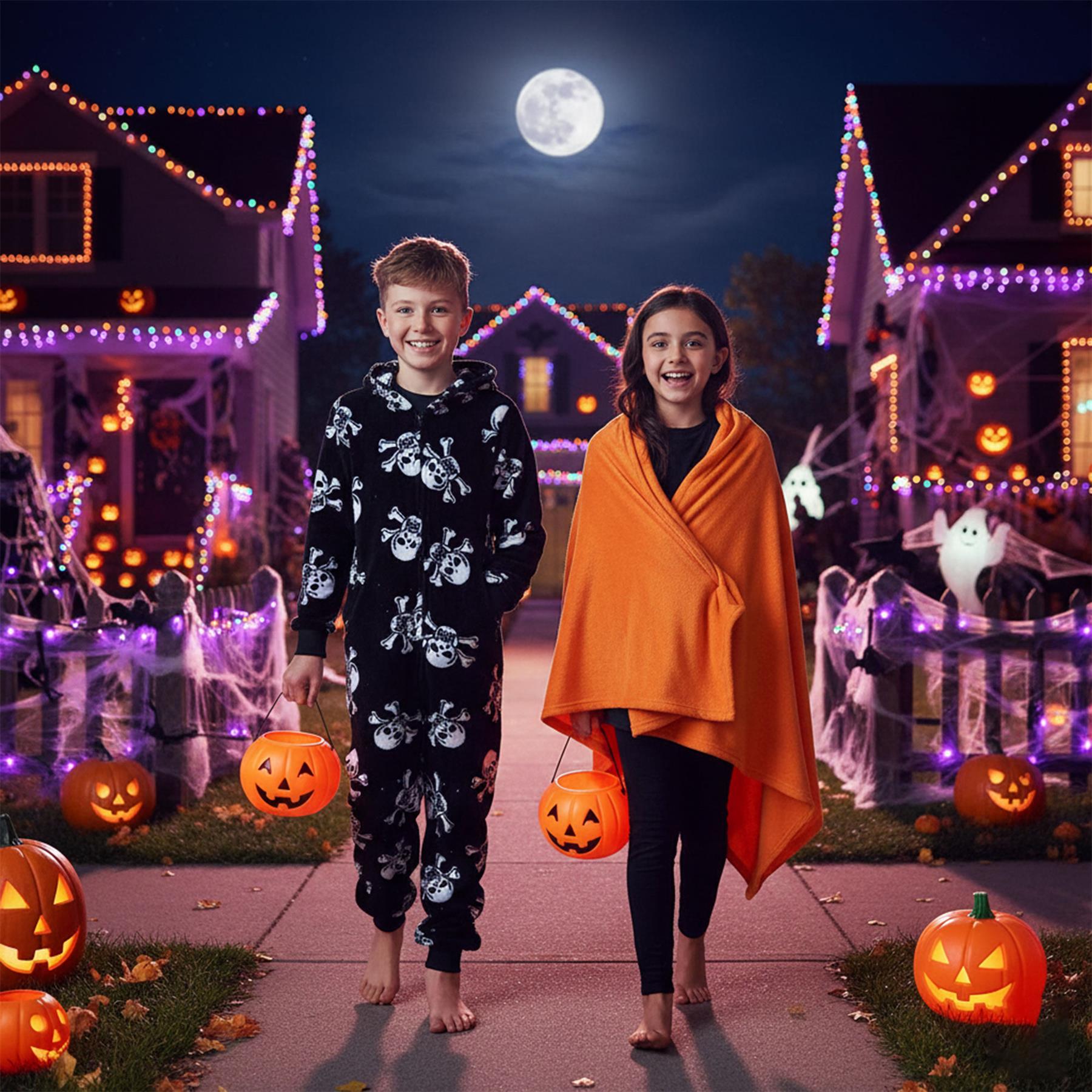 Fun Print Childrens A2Z Onesie One Piece Halloween Pyjama Set for Boys and Girls - Picture 17 of 18
